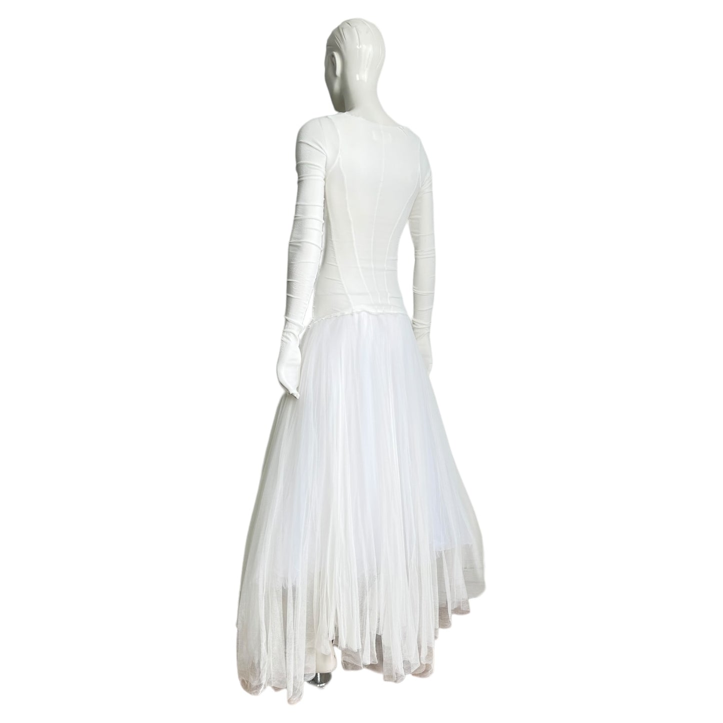 MARC LE BIHAN 2020s WHITE SILK BALLERINA MAXI DRESS