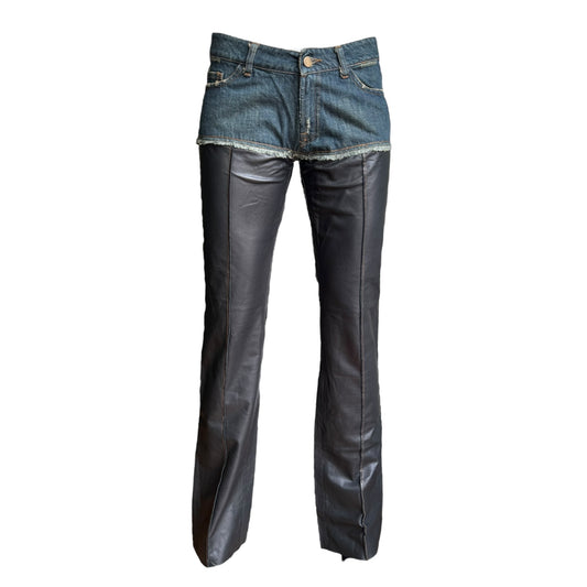 JUJOL 2000s DENIM & LEATHER PANTS