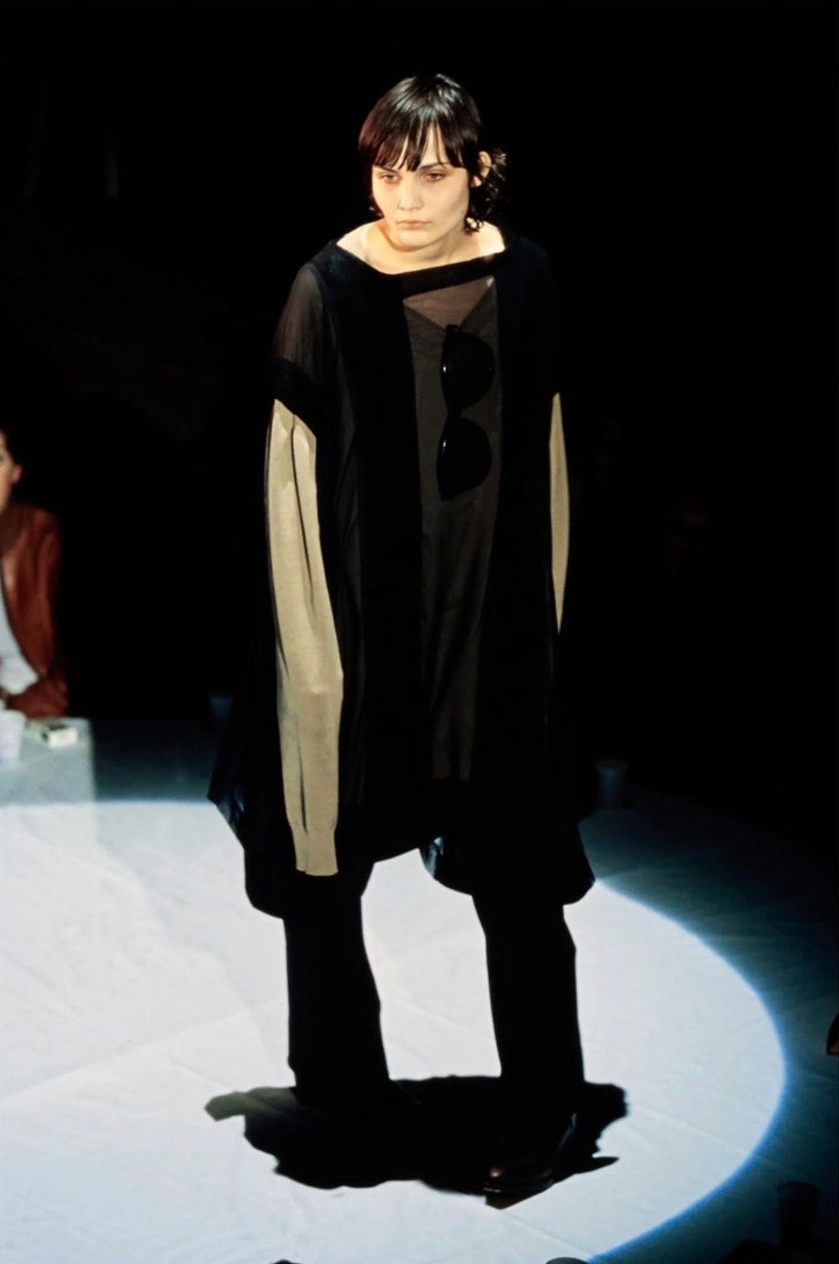 MAISON MARTIN MARGIELA SS2000 ARTISANAL BLACK & NAVY PANELS OVERSIZE DRESS