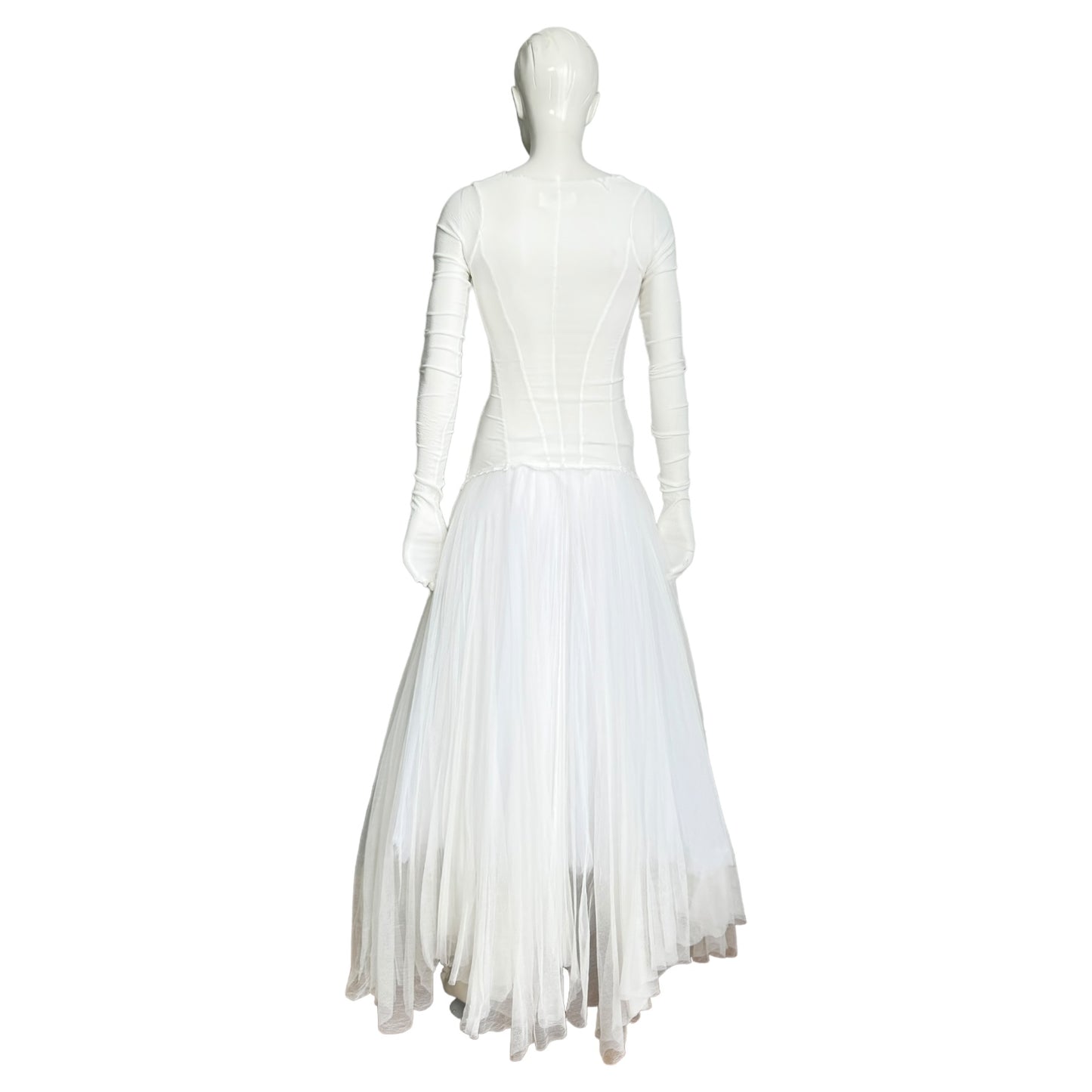 MARC LE BIHAN 2020s WHITE SILK BALLERINA MAXI DRESS