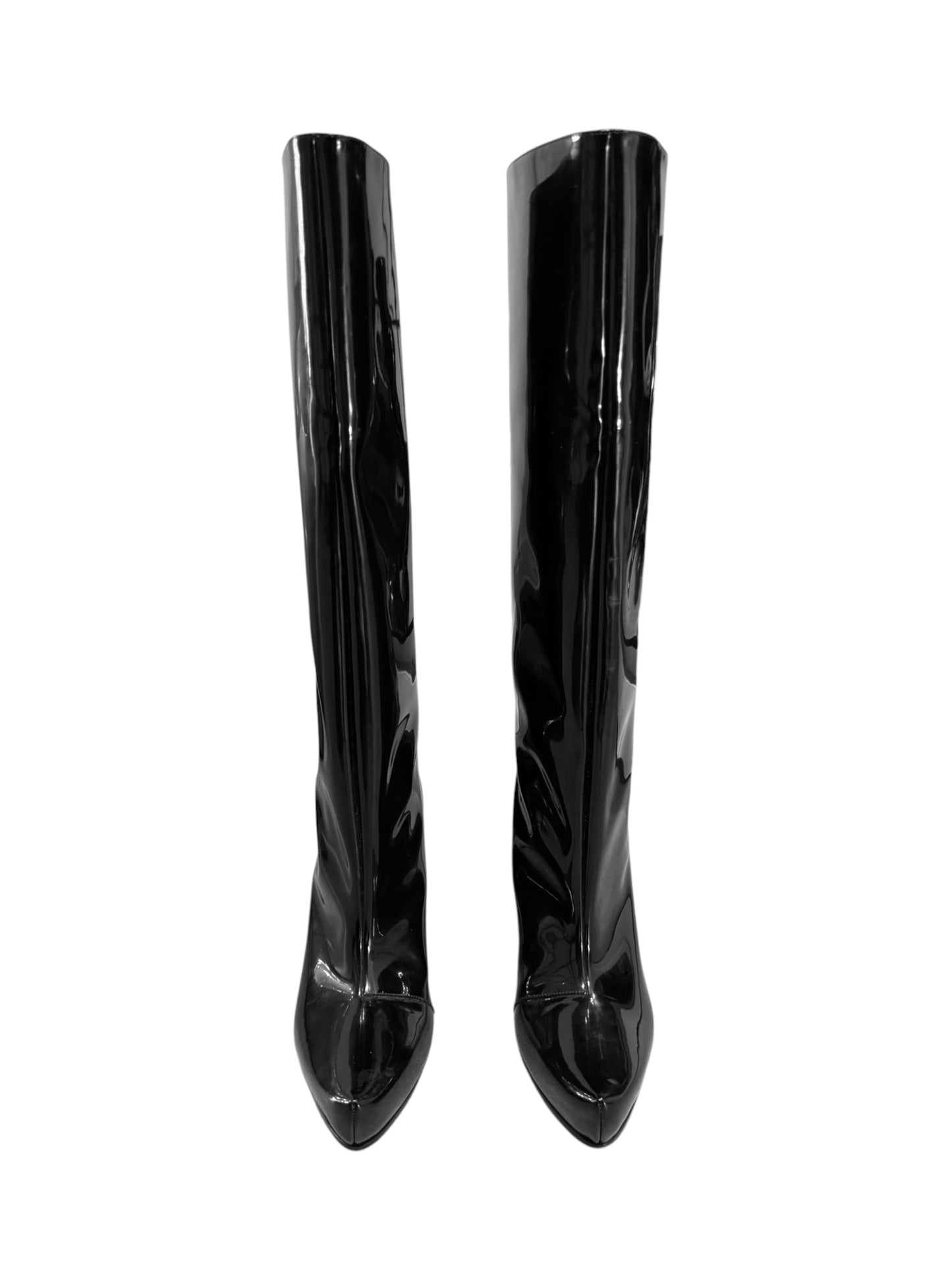 SPORTMAX 2020s BLACK LEATHER KNEE-HIGH BOOTS