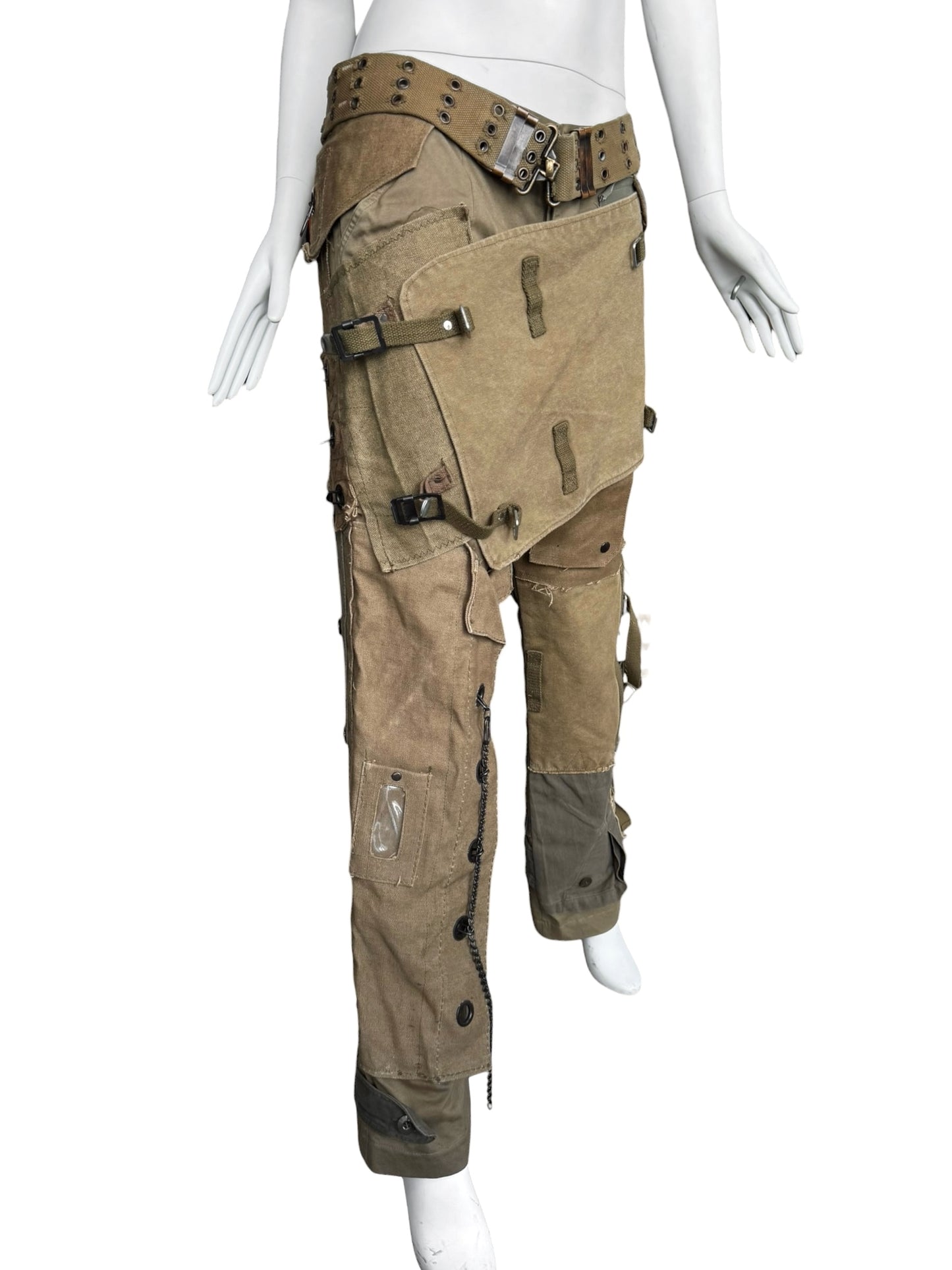 DOLCE & GABBANA FW2003 KHAKI MILITARY RECONSTRUCTED PANTS