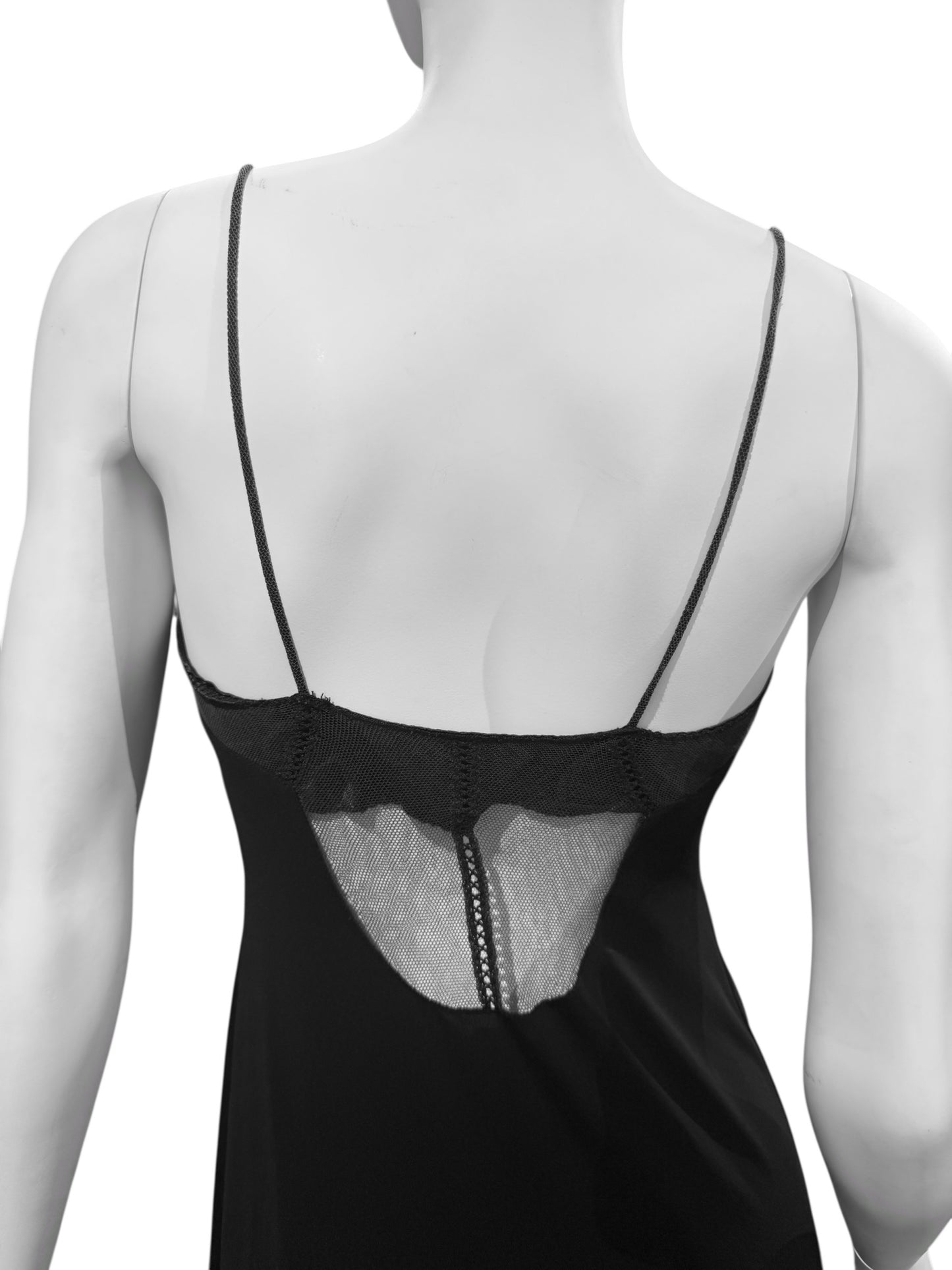 PLEIN SUD 2000s BLACK TULLE NECKLINE MIDI DRESS