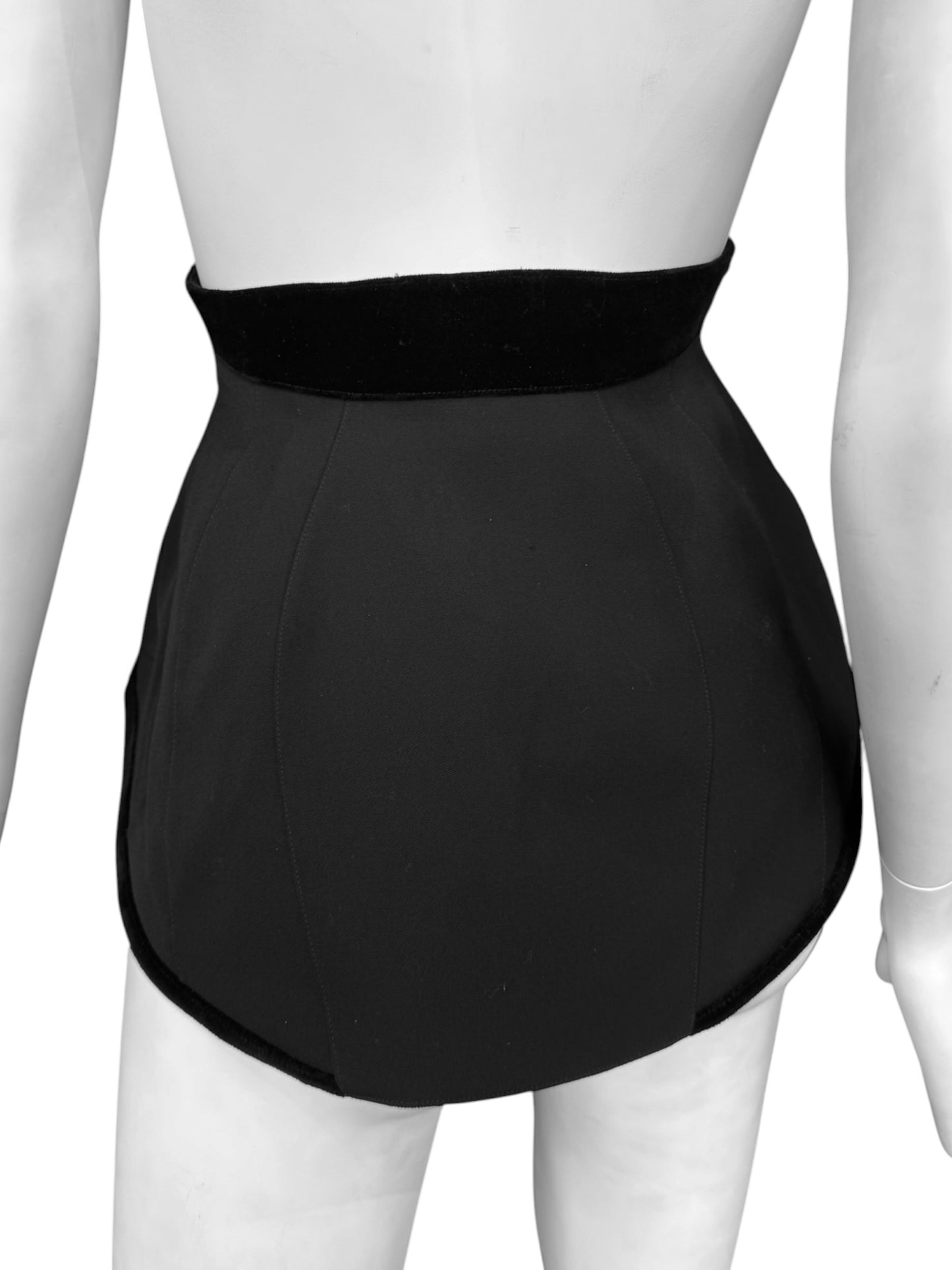THIERRY MUGLER SS1997 ‘LES INSECTES’ BLACK WOOL HOURGLASS CORSET