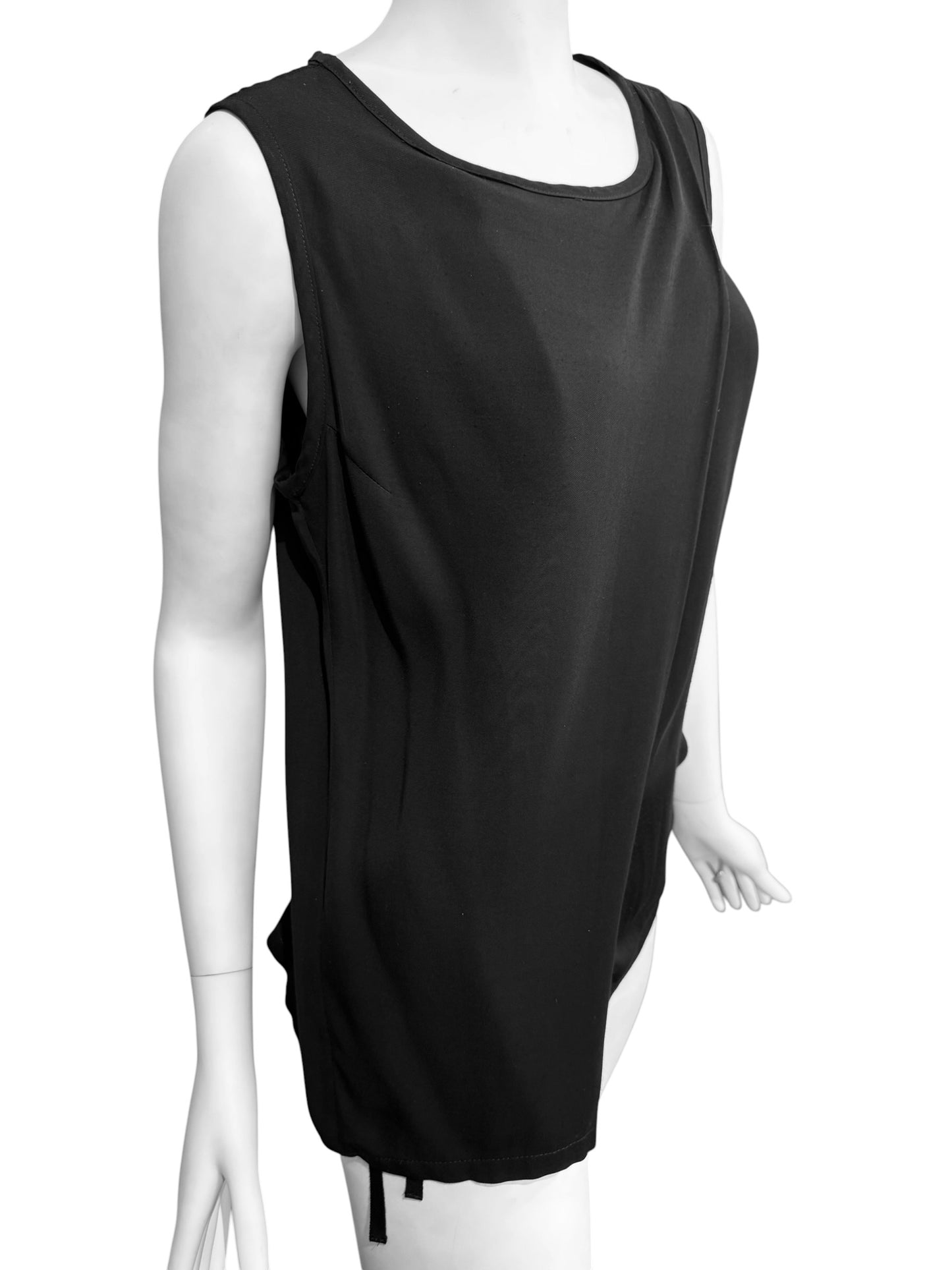 ANN DEMEULEMEESTER FW2015 BY SÉBASTIEN MEUNIER BLACK PLEAT TANK TOP