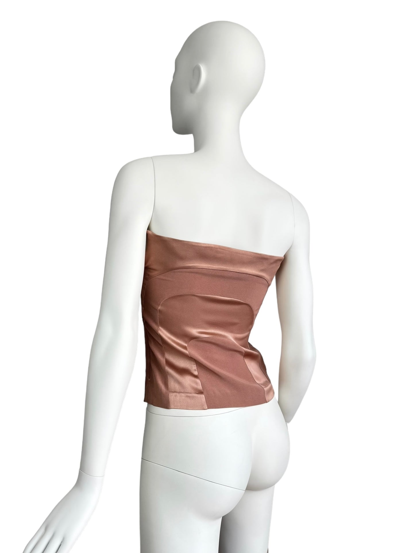 FAYÇAL AMOR SS2003 ROSE GOLD BUSTIER TOP