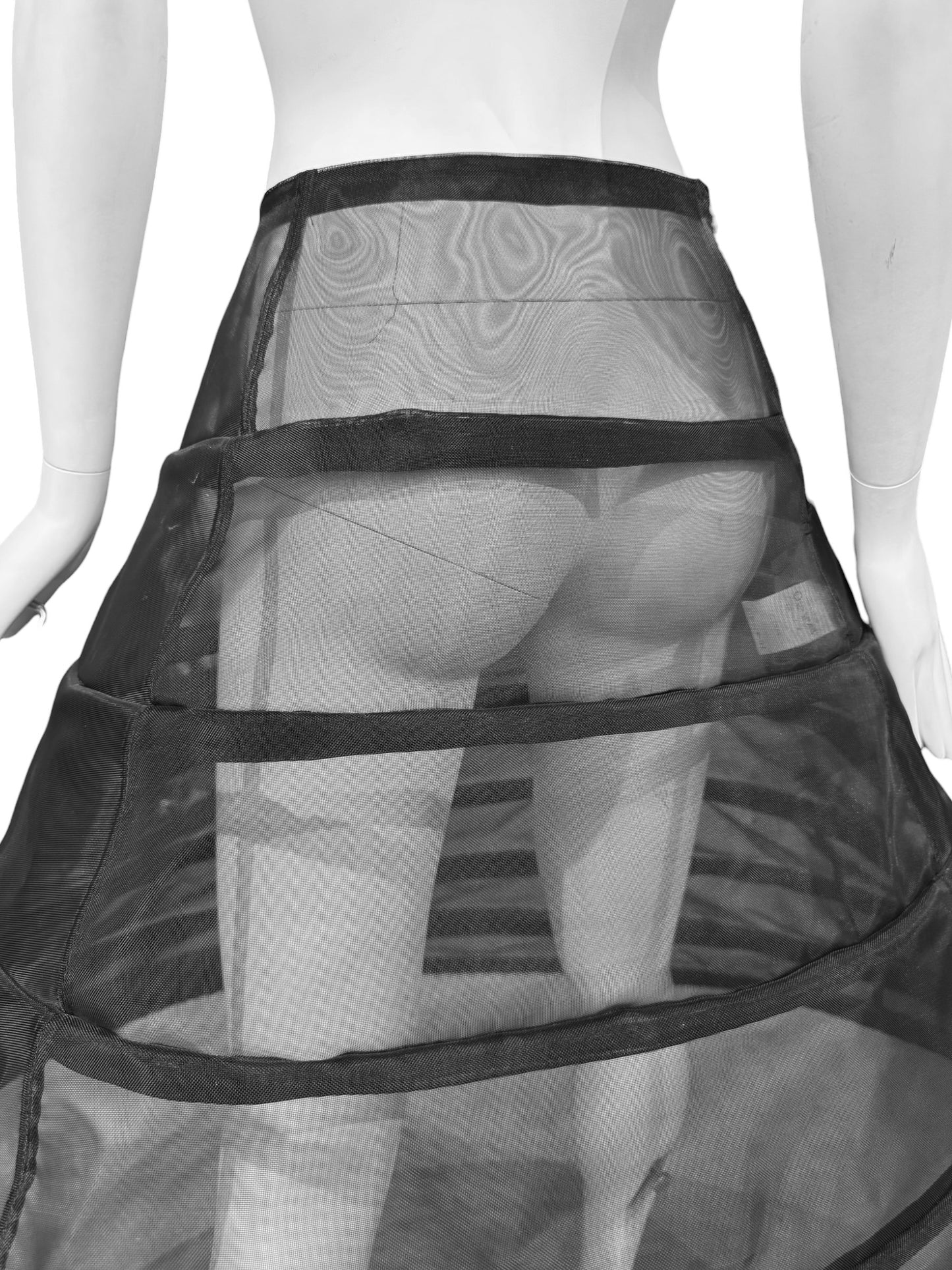 YOHJI YAMAMOTO SS1997 BLACK SHEER CRINOLINE SKIRT