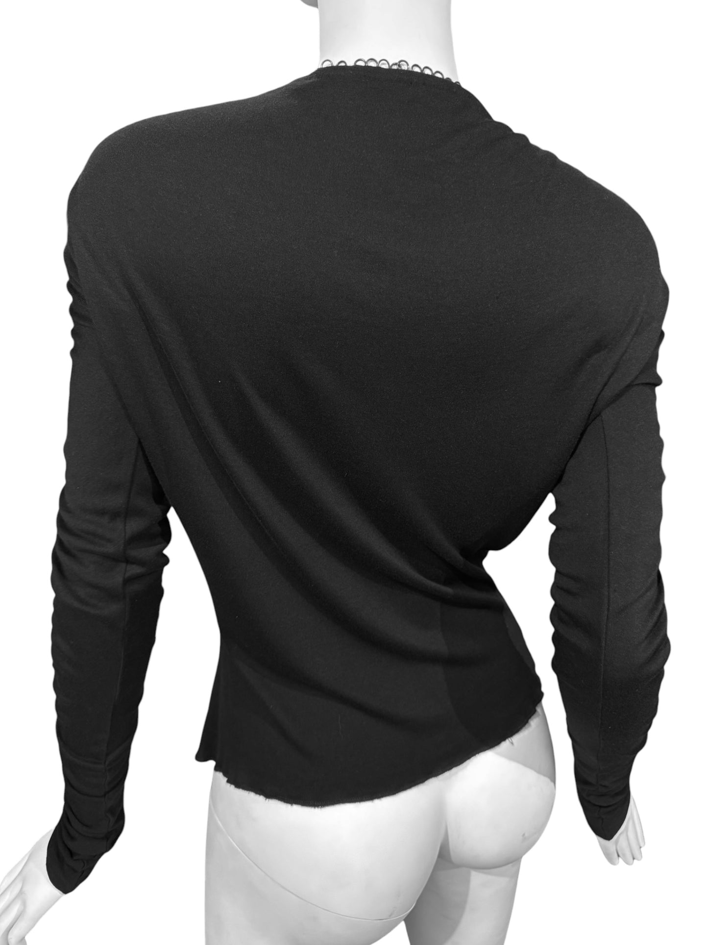 ALEXANDER MCQUEEN FW2002 «SUPERCALIFRAGILISTICEXPIALIDOCIOUS» BLACK LACE-UP PIERCING TOP