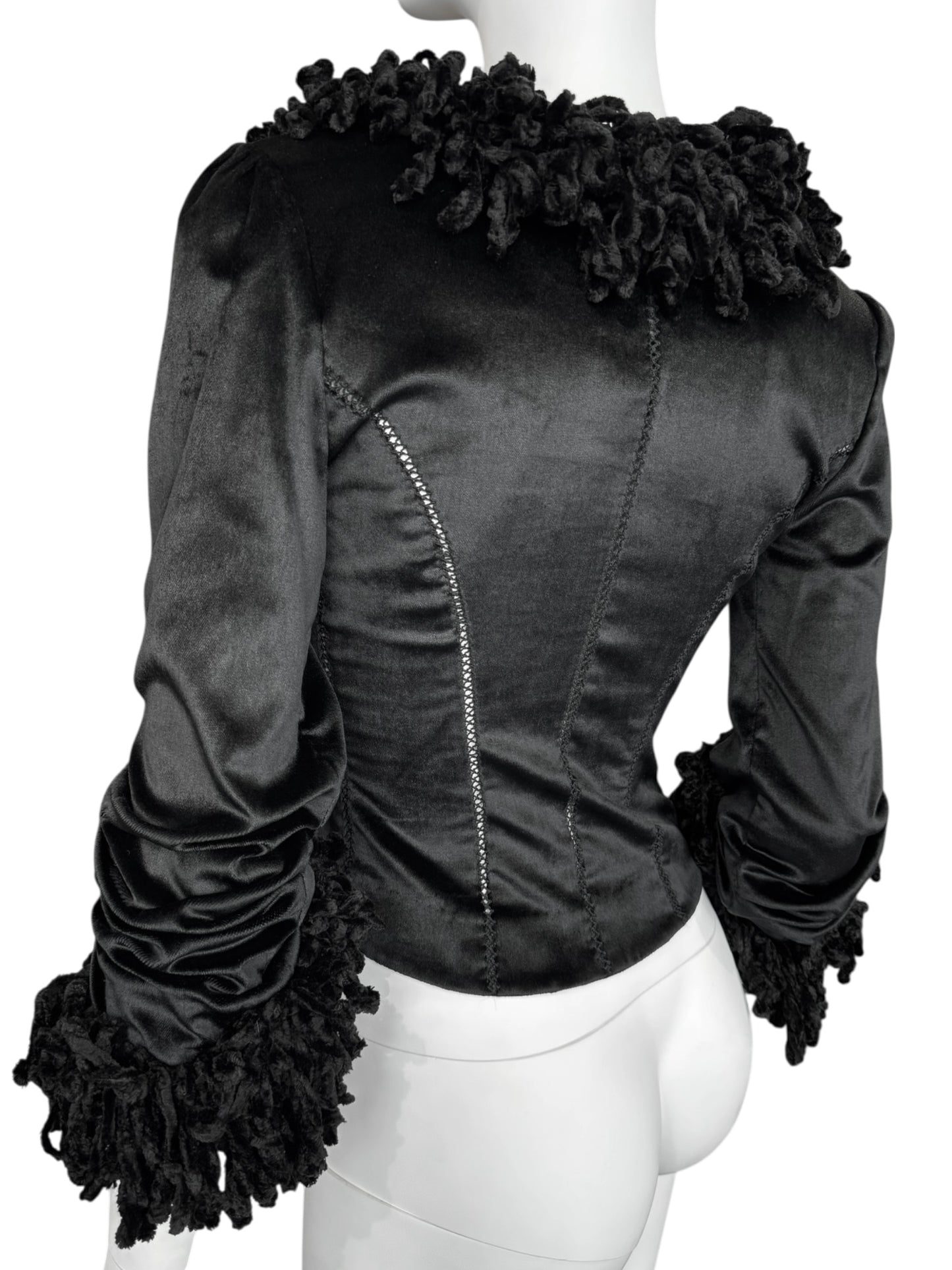 FAYÇAL AMOR FW1994 BLACK VELVET CORSET JACKET