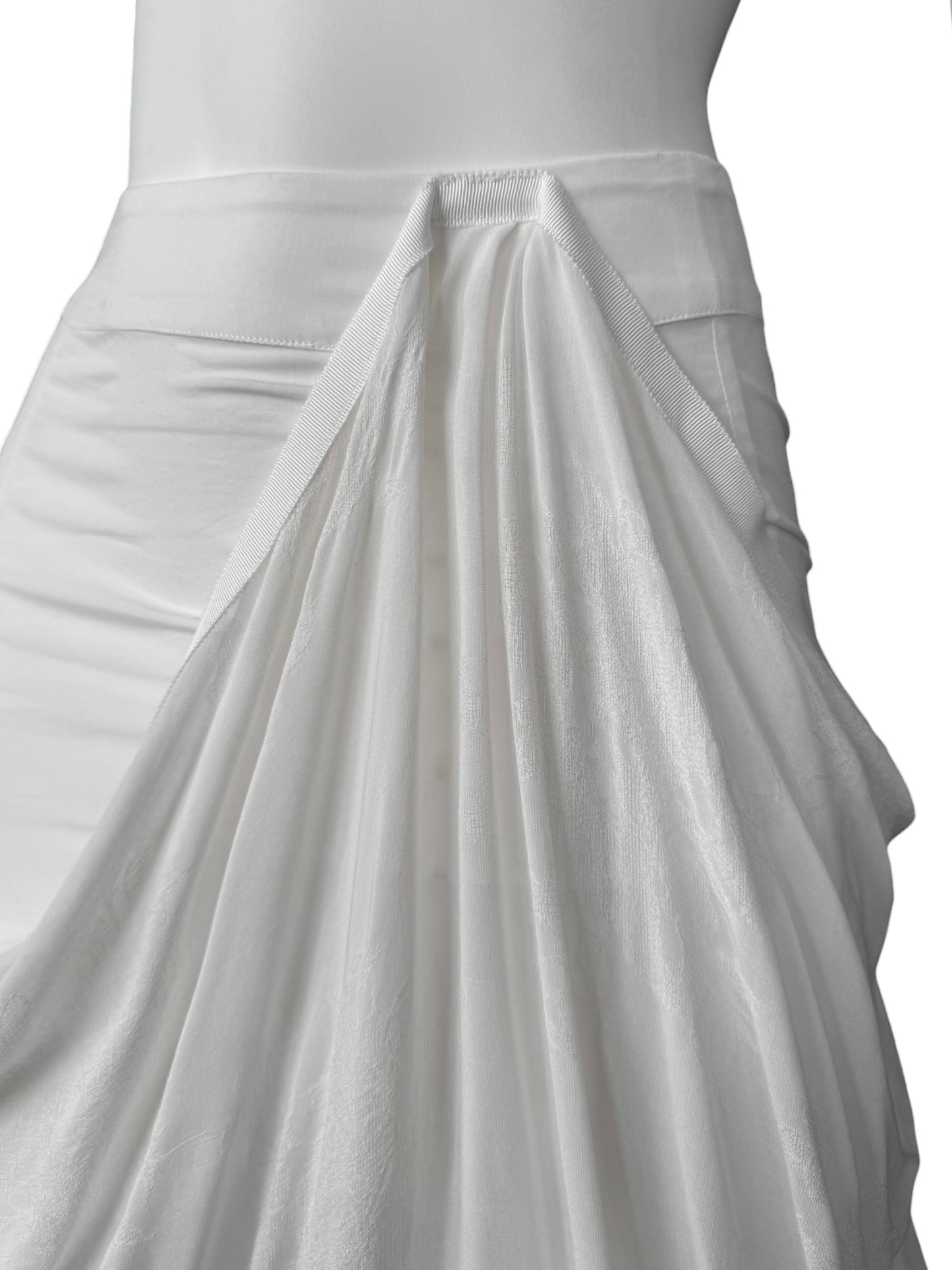 MARC LE BIHAN 2020s WHITE DRAPED MAXI SKIRT