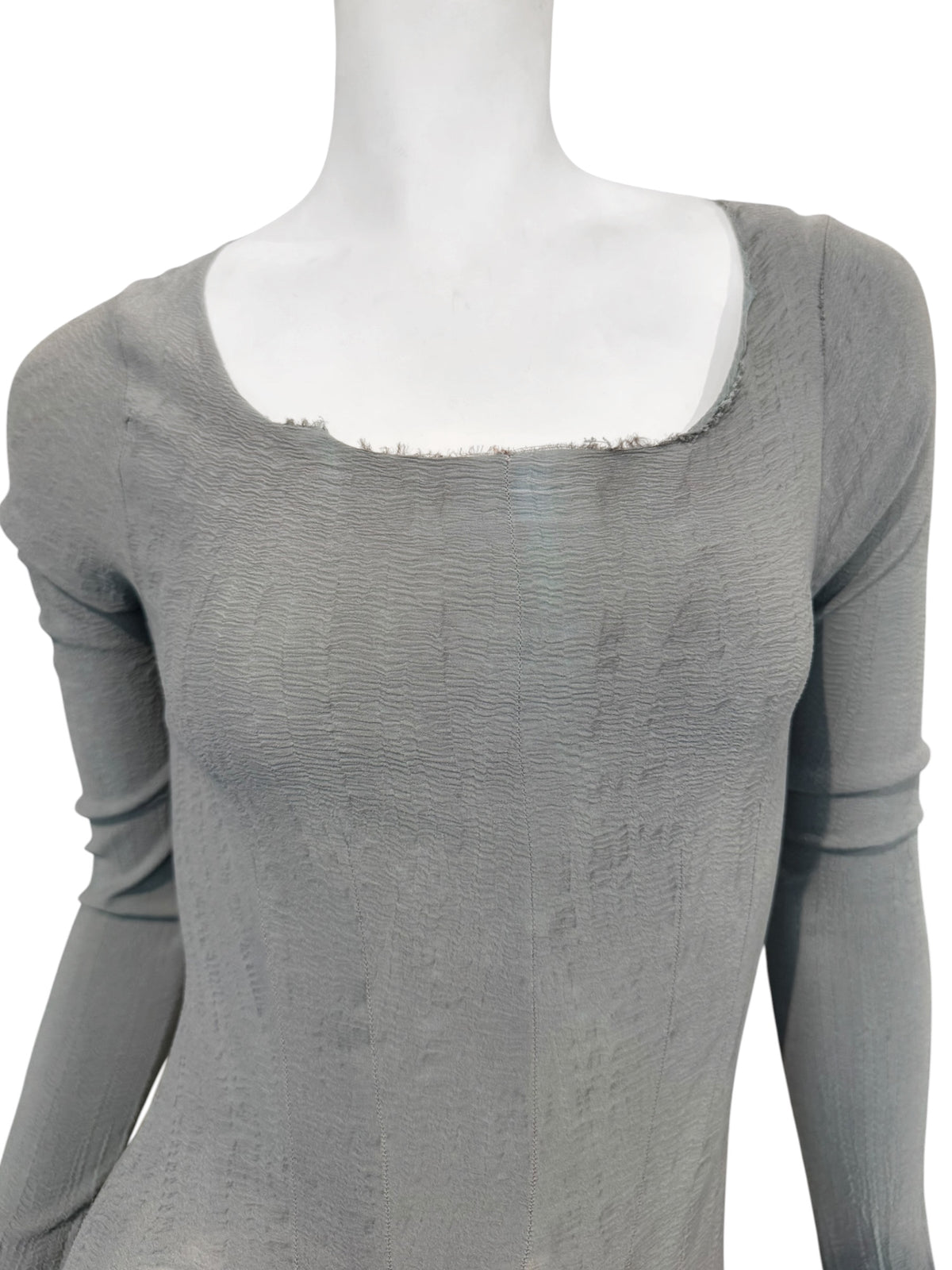 MARC LE BIHAN 2020s GREY SILK BALLERINA MAXI DRESS