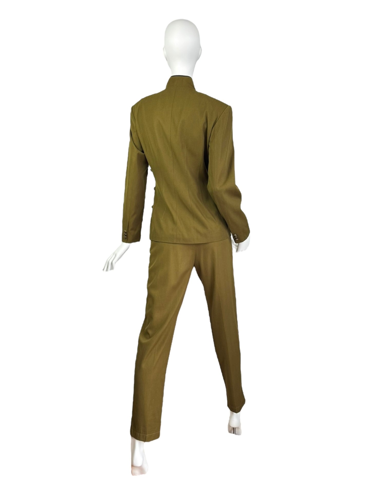 PLEIN SUD 1980s OLIVE GREEN SUIT (BLAZER+PANTS)