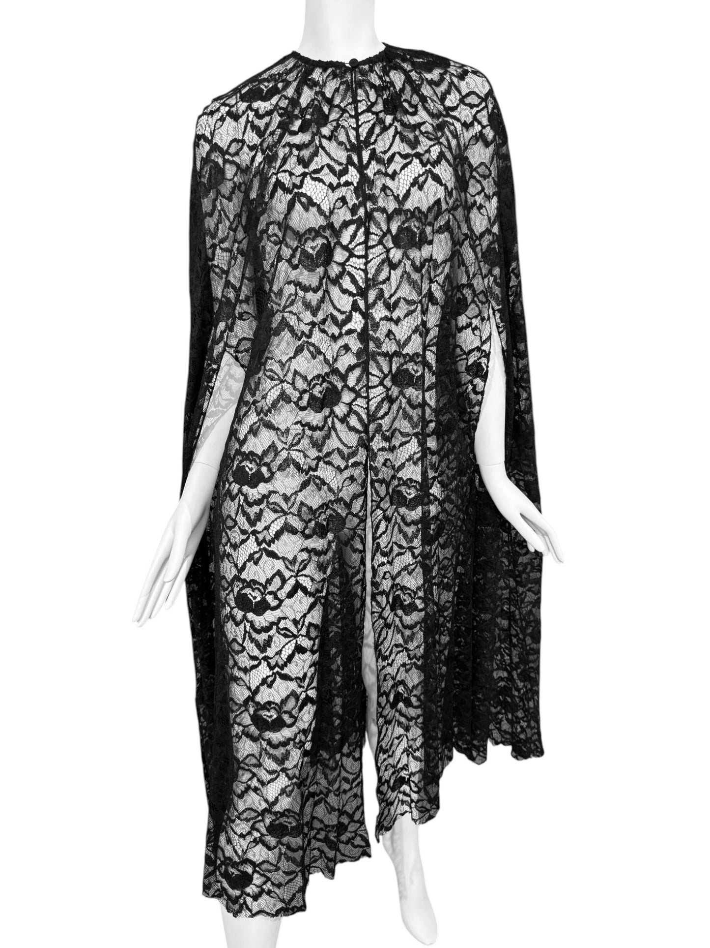 PRADA FW2019 BLACK LACE CAPE