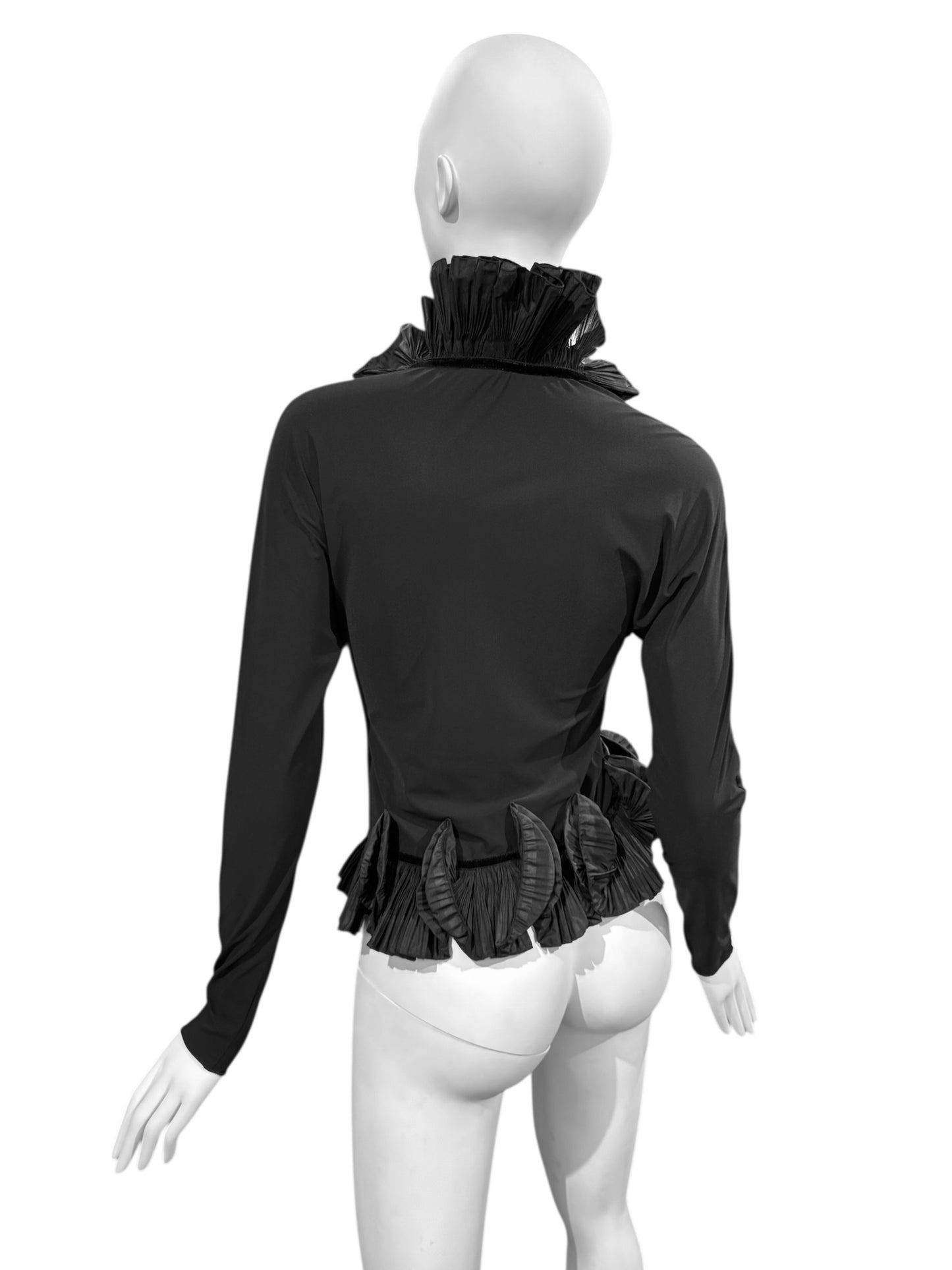 NATHALIE GARÇON 2000s BLACK RUFFLES SHIRT