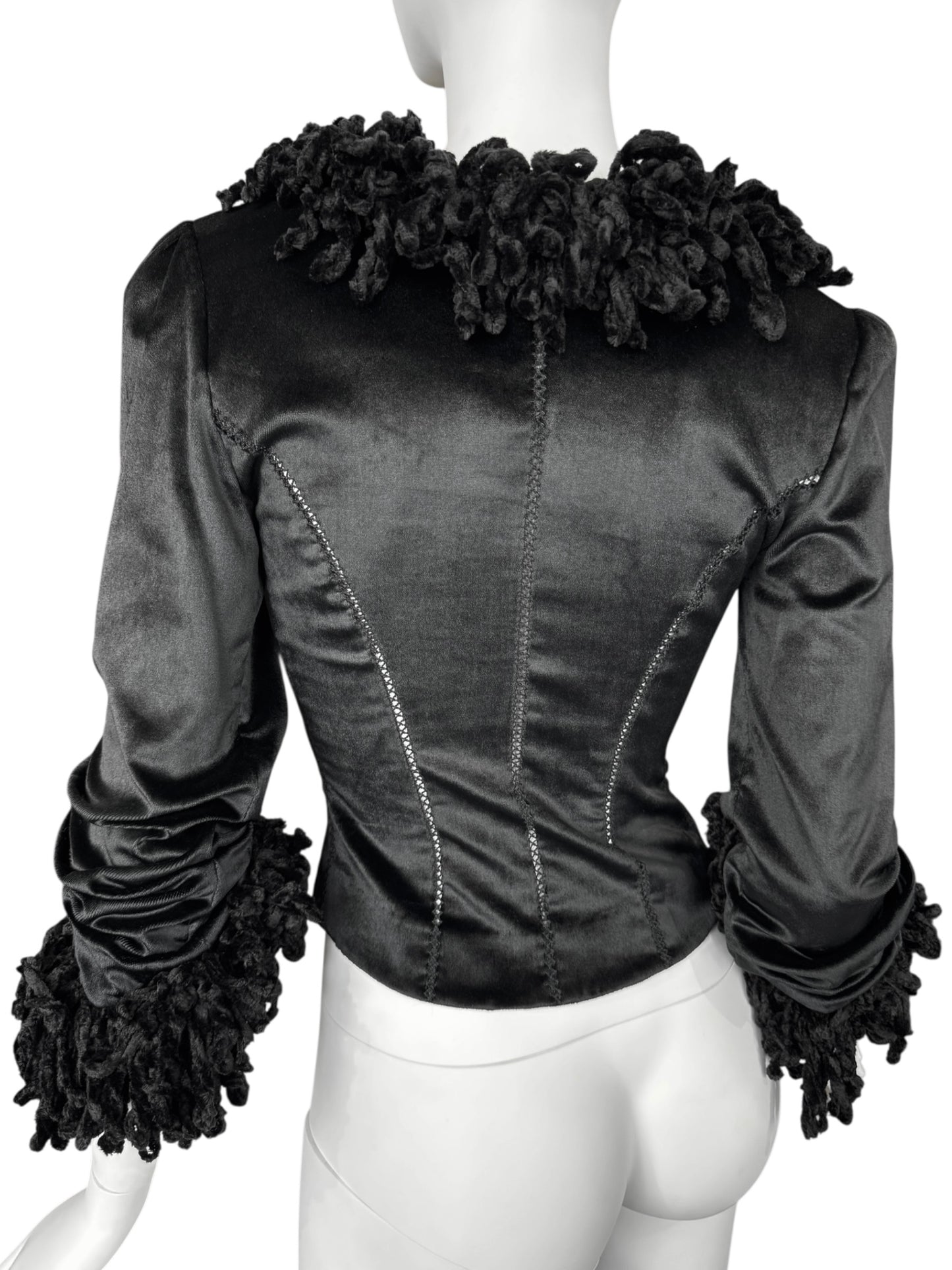 FAYÇAL AMOR FW1994 BLACK VELVET CORSET JACKET
