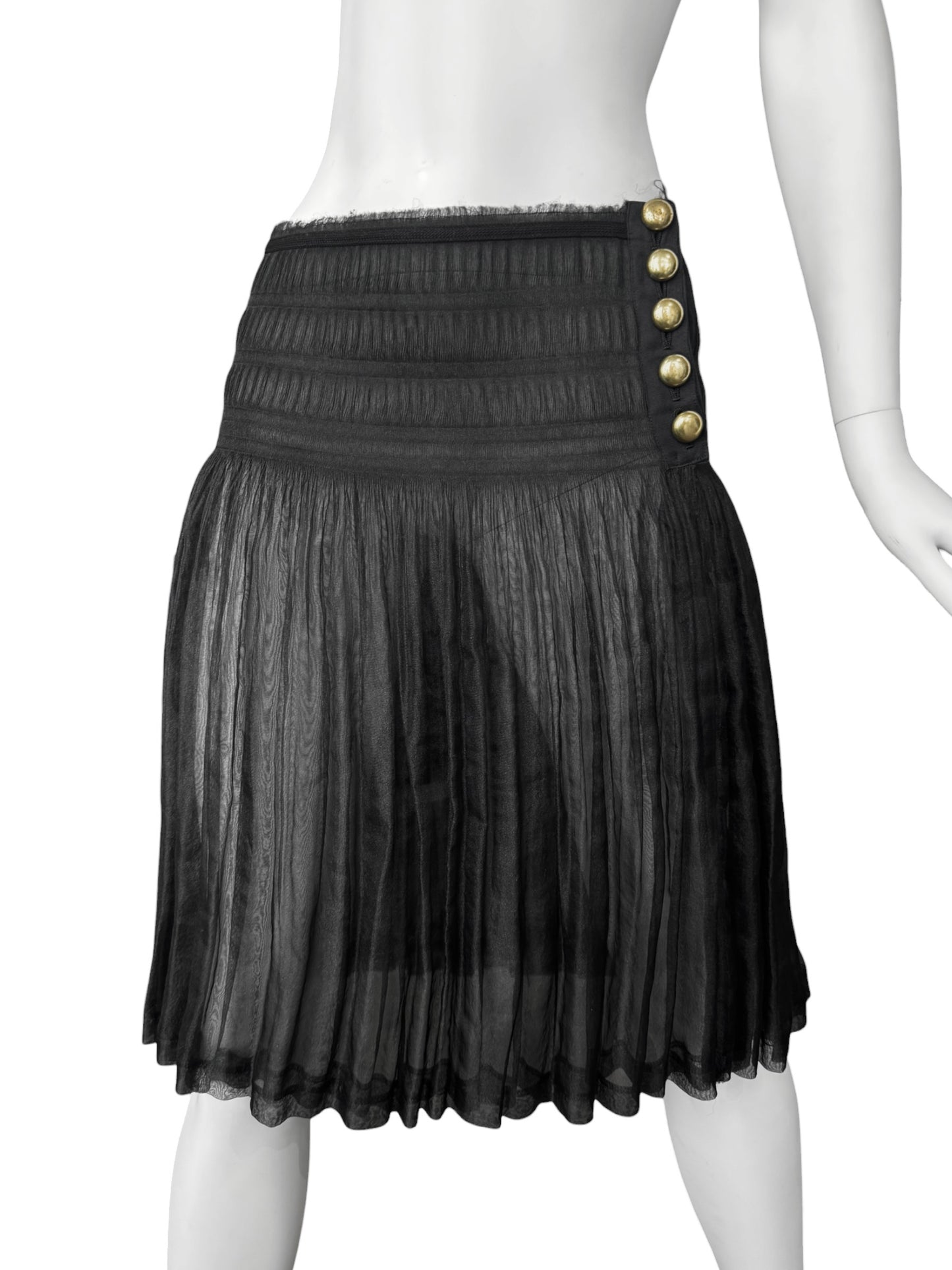 TAO COMME DES GARÇONS SS2009 BLACK SHEER MIDI SKIRT