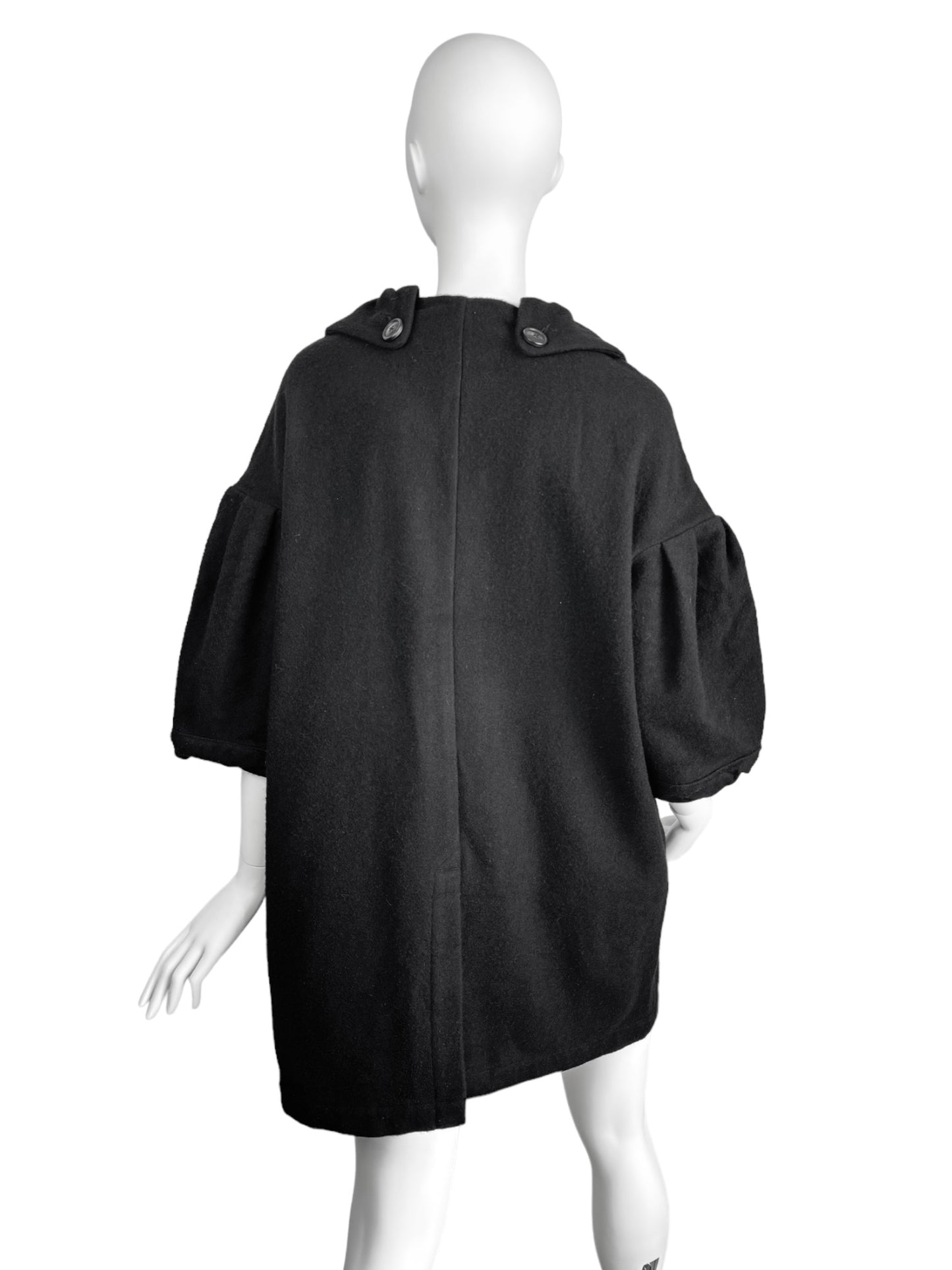 KAPITAL 2010s BLACK WOOL BALLOON COAT/DRESS