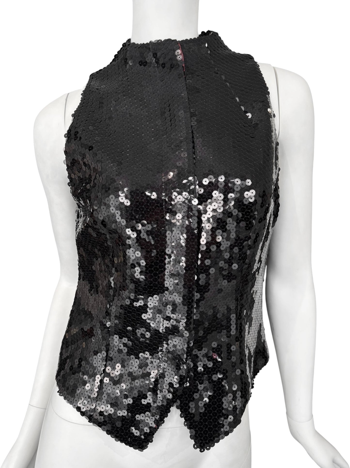 ALEXANDER MCQUEEN FW1998 ‘JOAN’ BLACK SEQUINS VEST