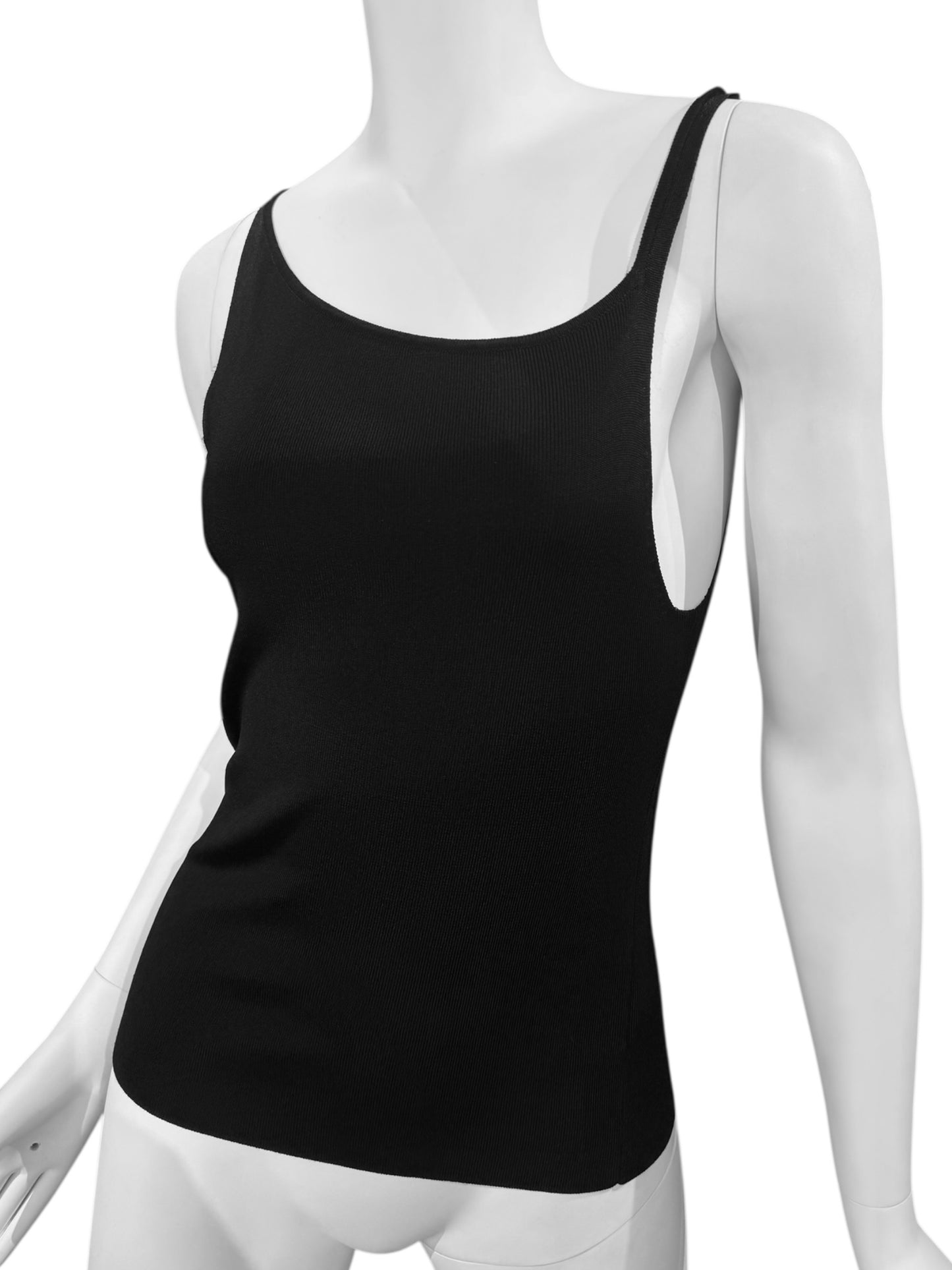 PLEIN SUD 2000s BLACK ASYMMETRICAL TANK TOP