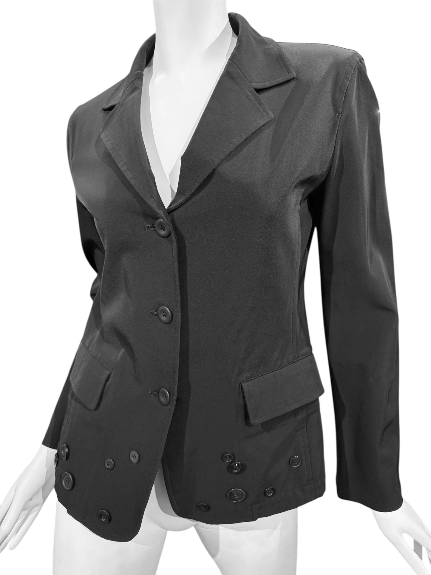 ISSEY MIYAKE SS2003 BY NAOKI TAKIZAWA  BLACK BUTTONS BLAZER