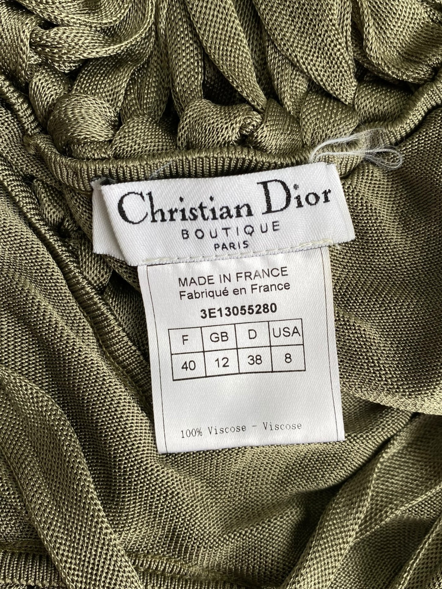 DIOR SS2003 BY GALLIANO KHAKI KNOTTED TOP