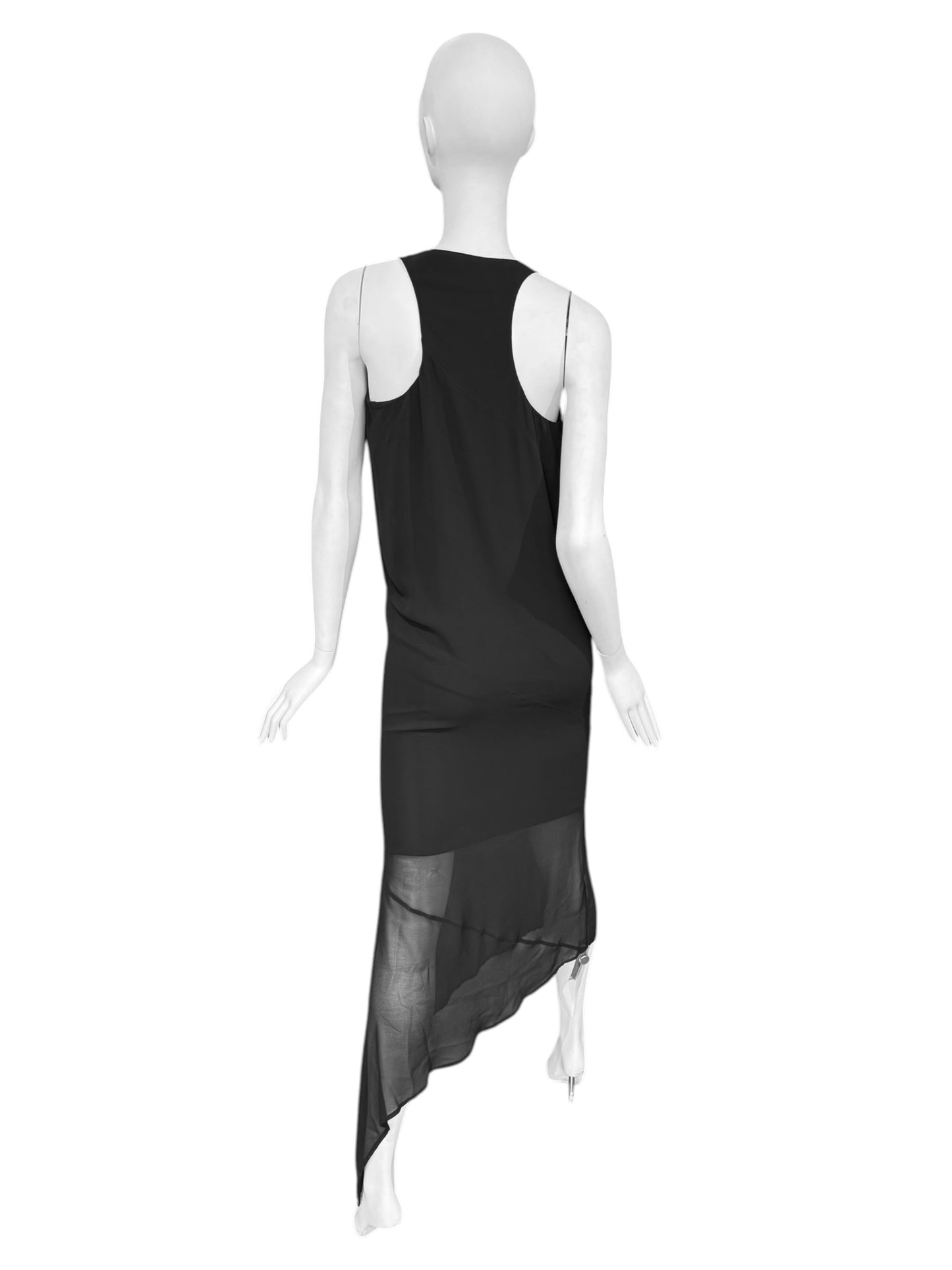 JOHN GALLIANO RESORT 2016 BLACK ASYMMETRICAL MAXI DRESS