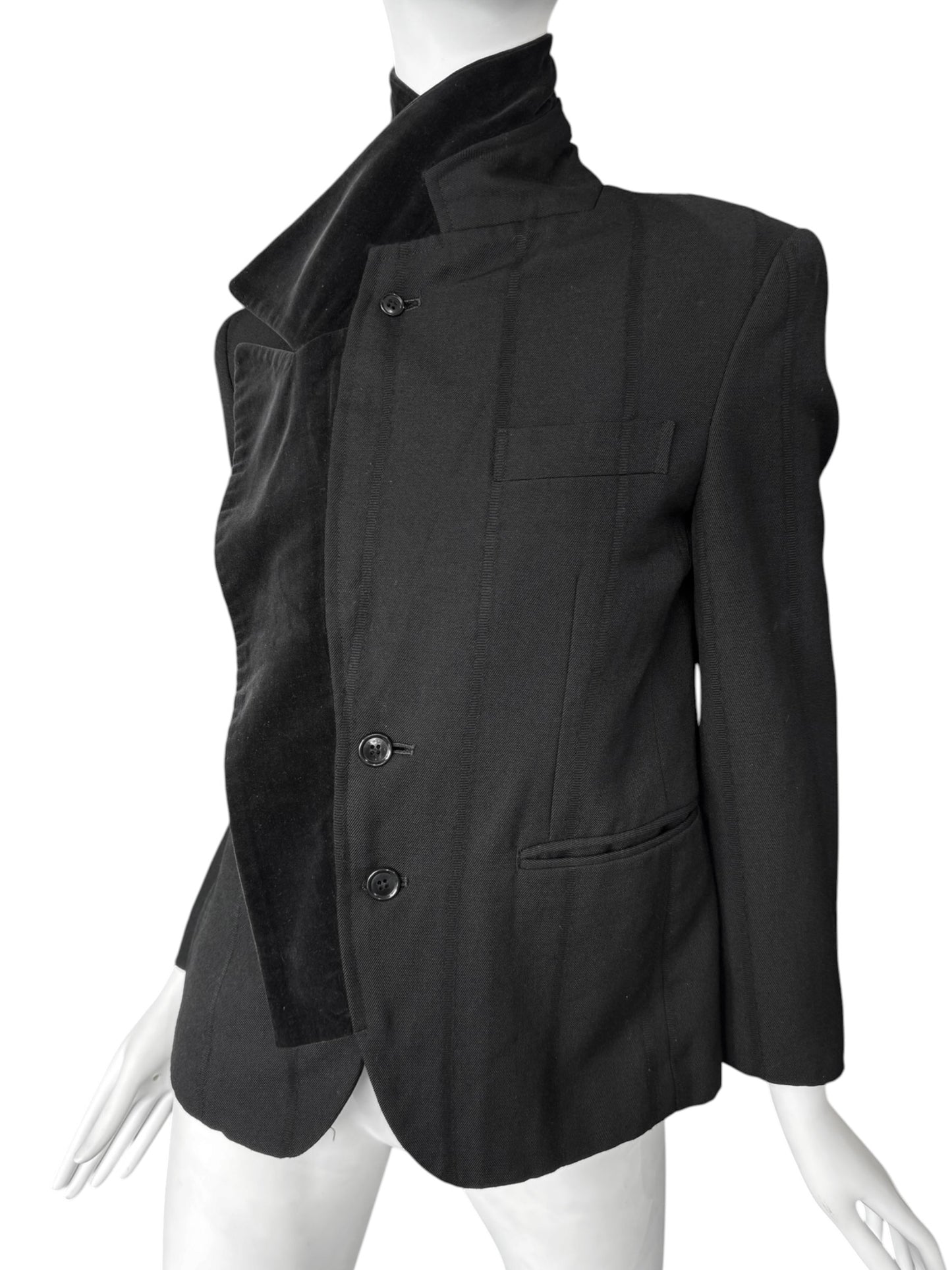 COMME DES GARÇONS FW2001 BLACK WOOL ASYMMETRICAL BLAZER