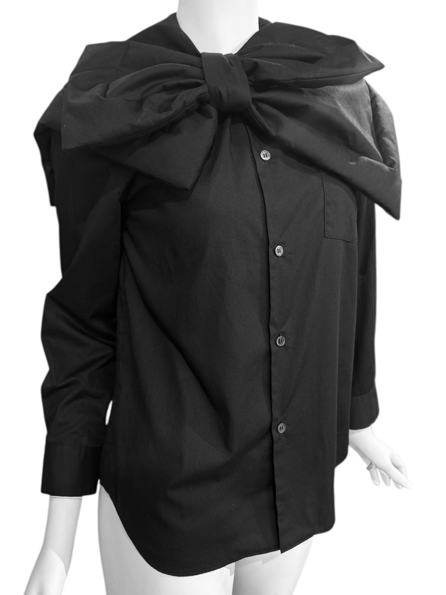 COMME DES GARÇONS TRICOT FW2020 BLACK BOW COLLAR SHIRT