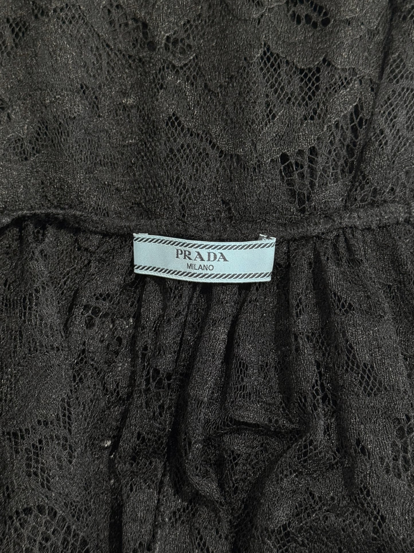 PRADA FW2019 BLACK LACE CAPE