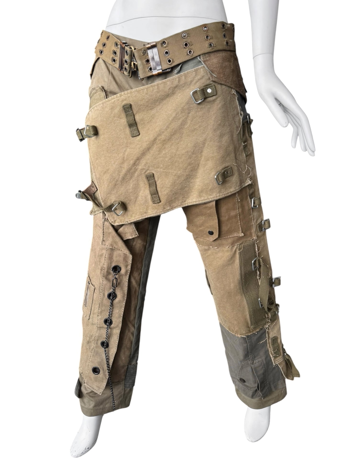 DOLCE & GABBANA FW2003 KHAKI MILITARY RECONSTRUCTED PANTS
