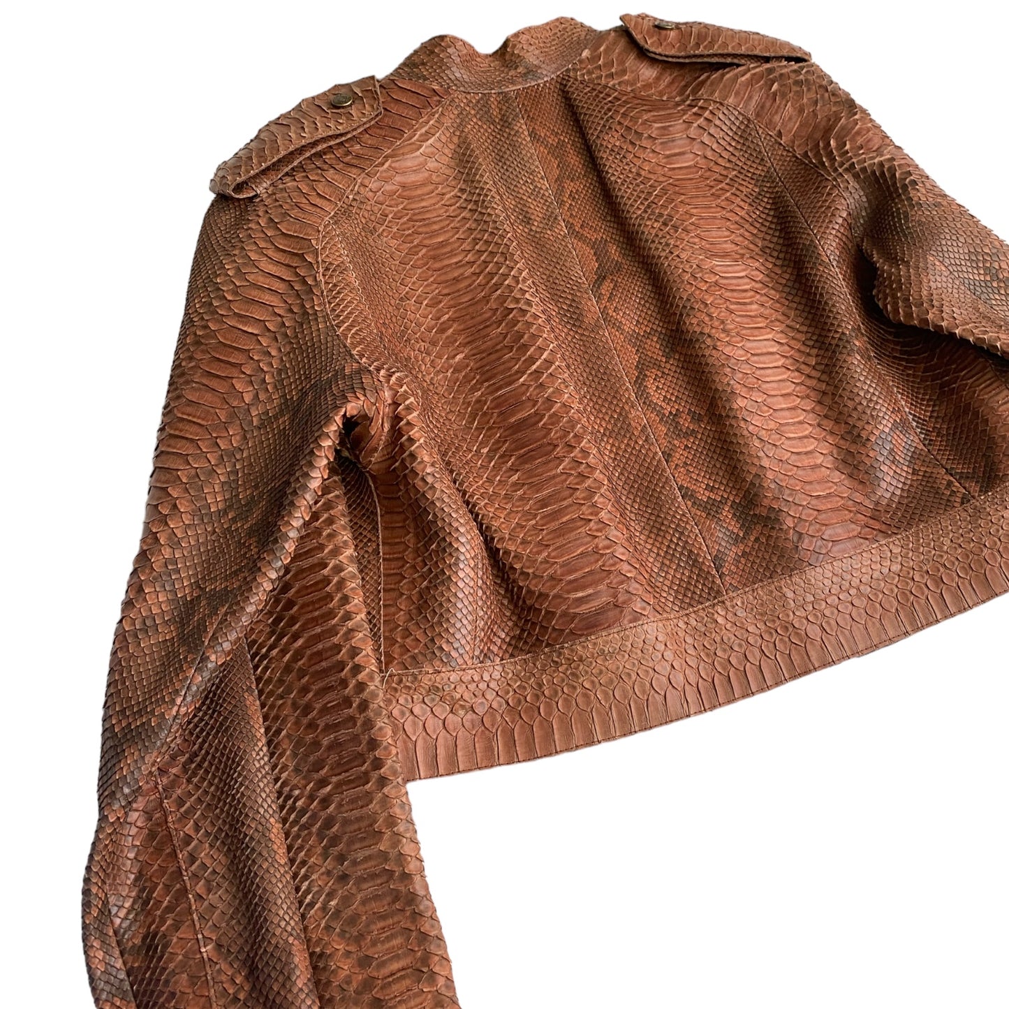 DIOR FW2001 BY GALLIANO BROWN PYTHON LEATHER JACKET