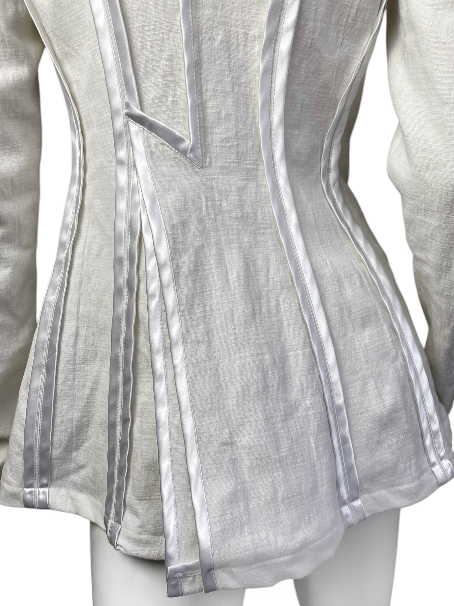 MARC LE BIHAN 2010s OFF-WHITE LINEN INSIDE OUT SEAM JACKET