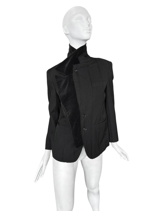 COMME DES GARÇONS FW2001 BLACK WOOL ASYMMETRICAL BLAZER