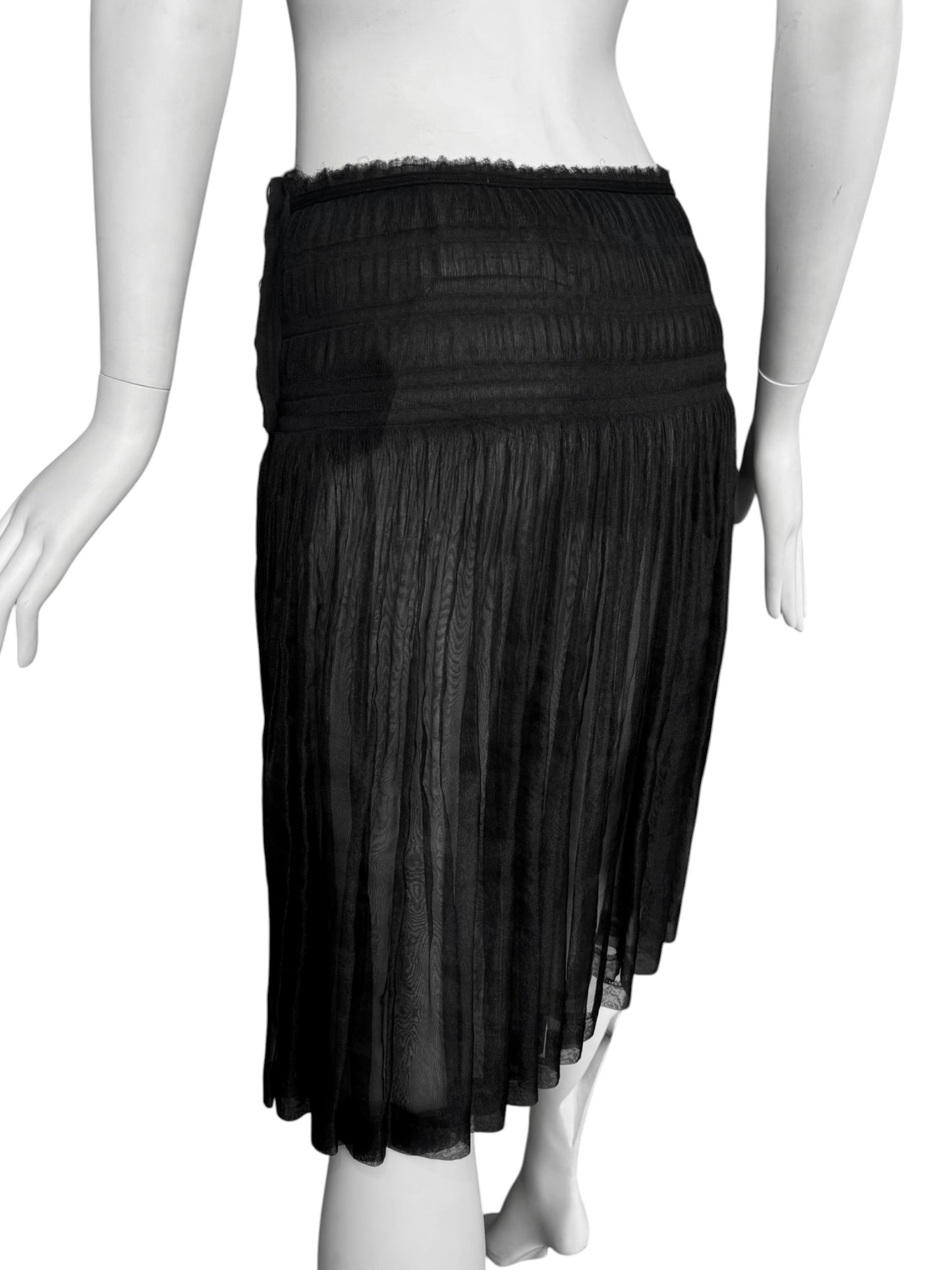 TAO COMME DES GARÇONS SS2009 BLACK SHEER MIDI SKIRT