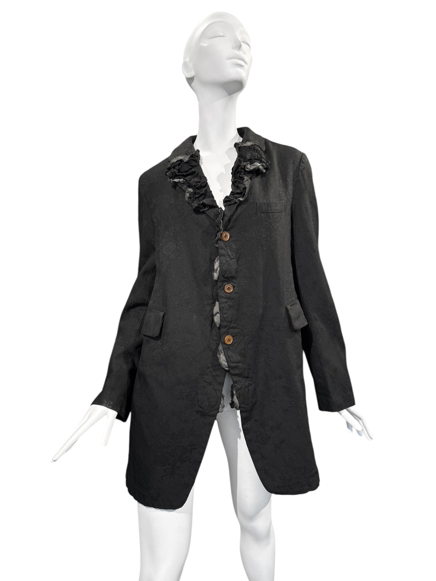 COMME DES GARÇONS 2015 BLACK FLORAL JACQUARD BLAZER