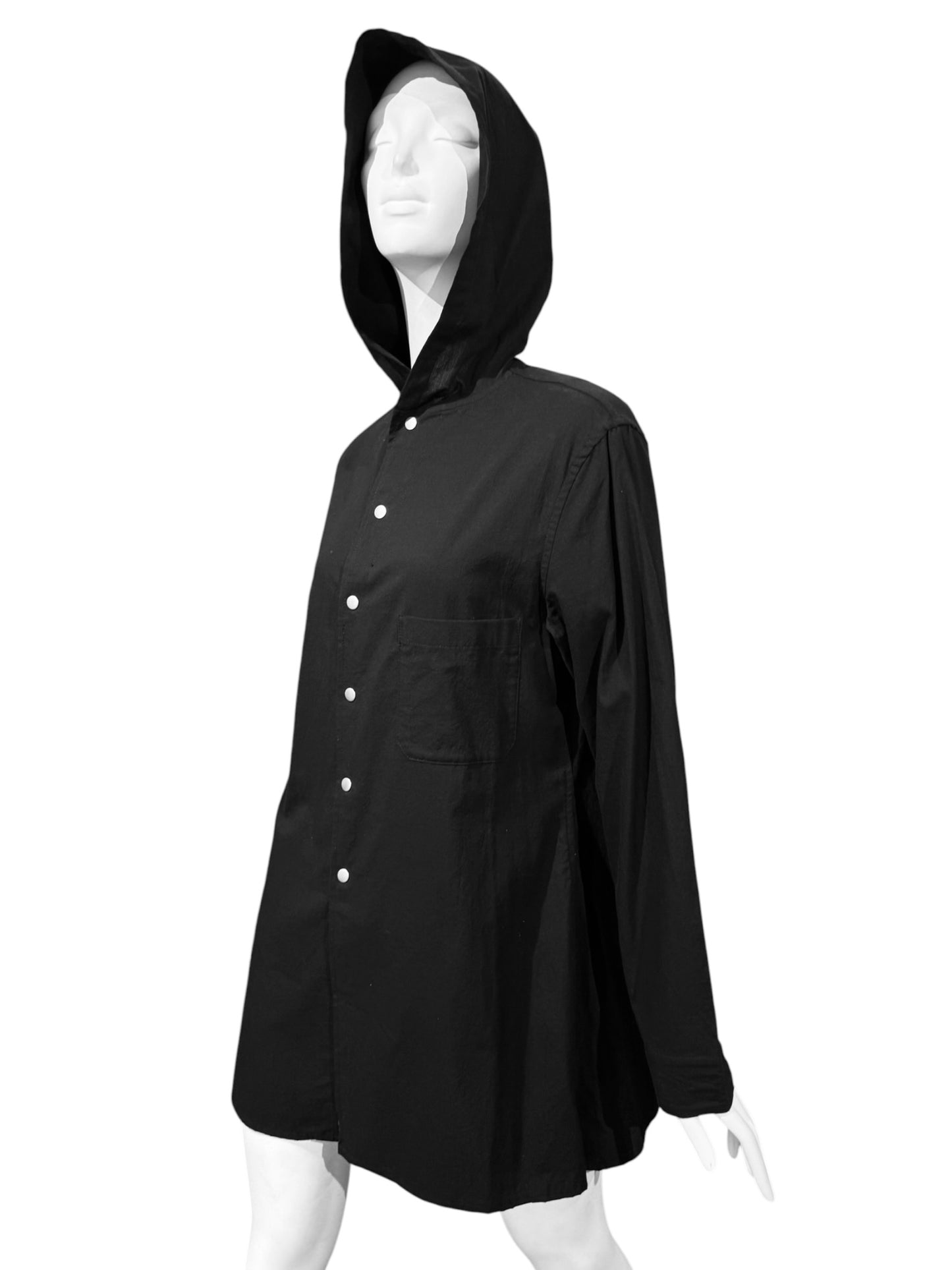 Y’S YOHJI YAMAMOTO FW2011 BLACK HOODED SHIRT