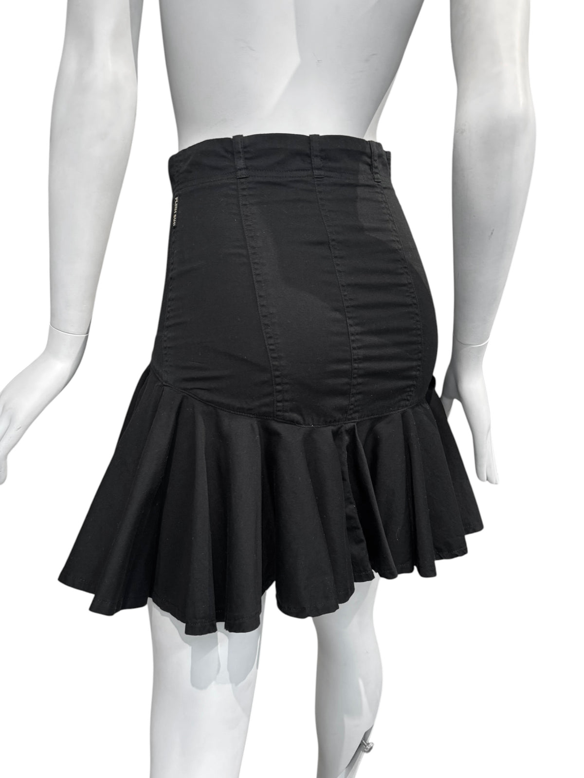 PLEIN SUD JEANS SS2004 BLACK HIGH WAISTED MINI SKIRT
