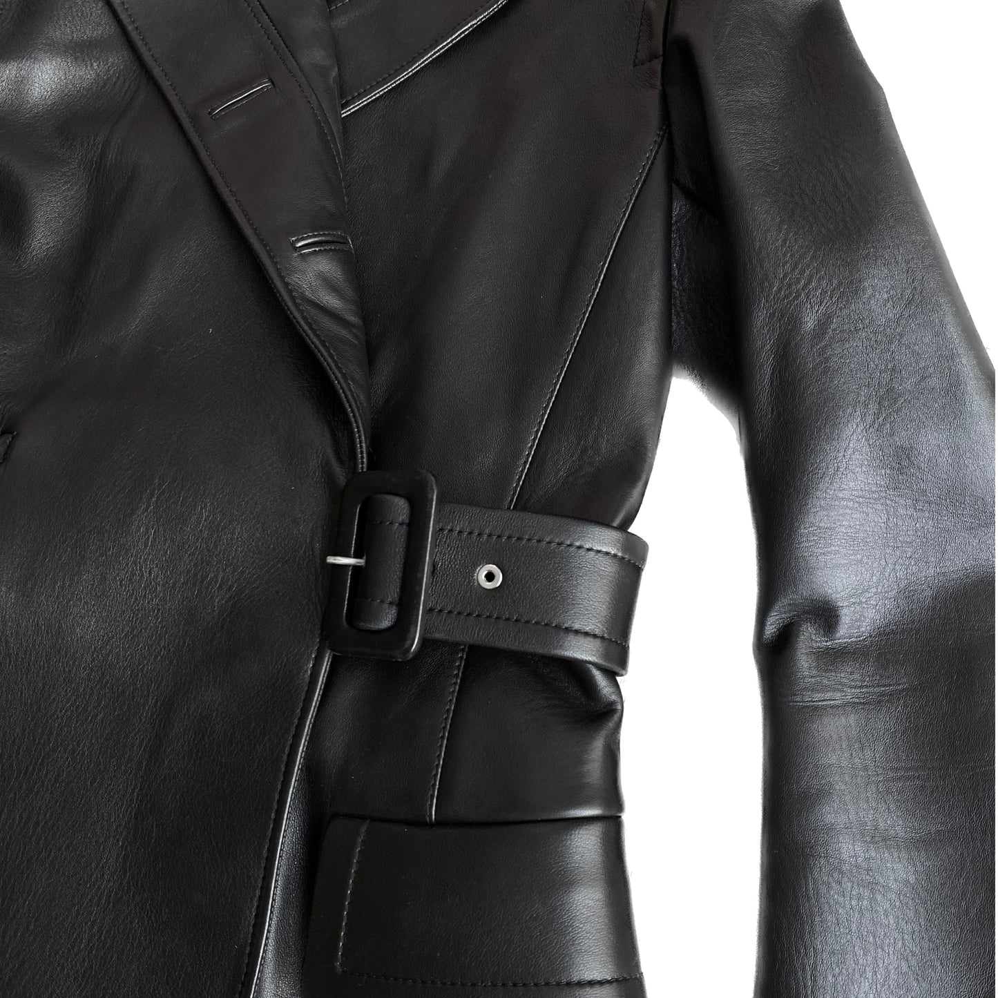 BALENCIAGA 2010s BY ALEXANDER WANG BLACK LEATHER JACKET