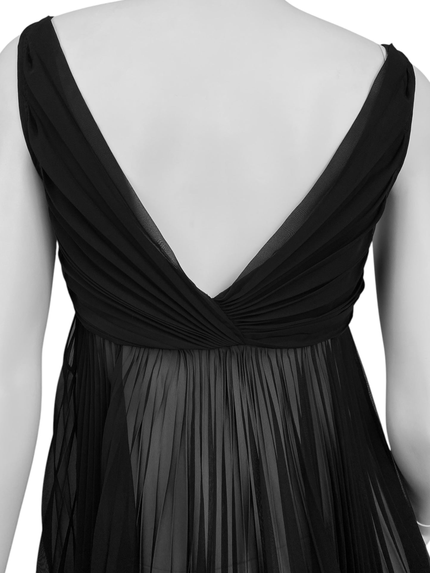 GUCCI 2005 BY ALESSANDRA FACCHINETTI BLACK PLEATED TOP