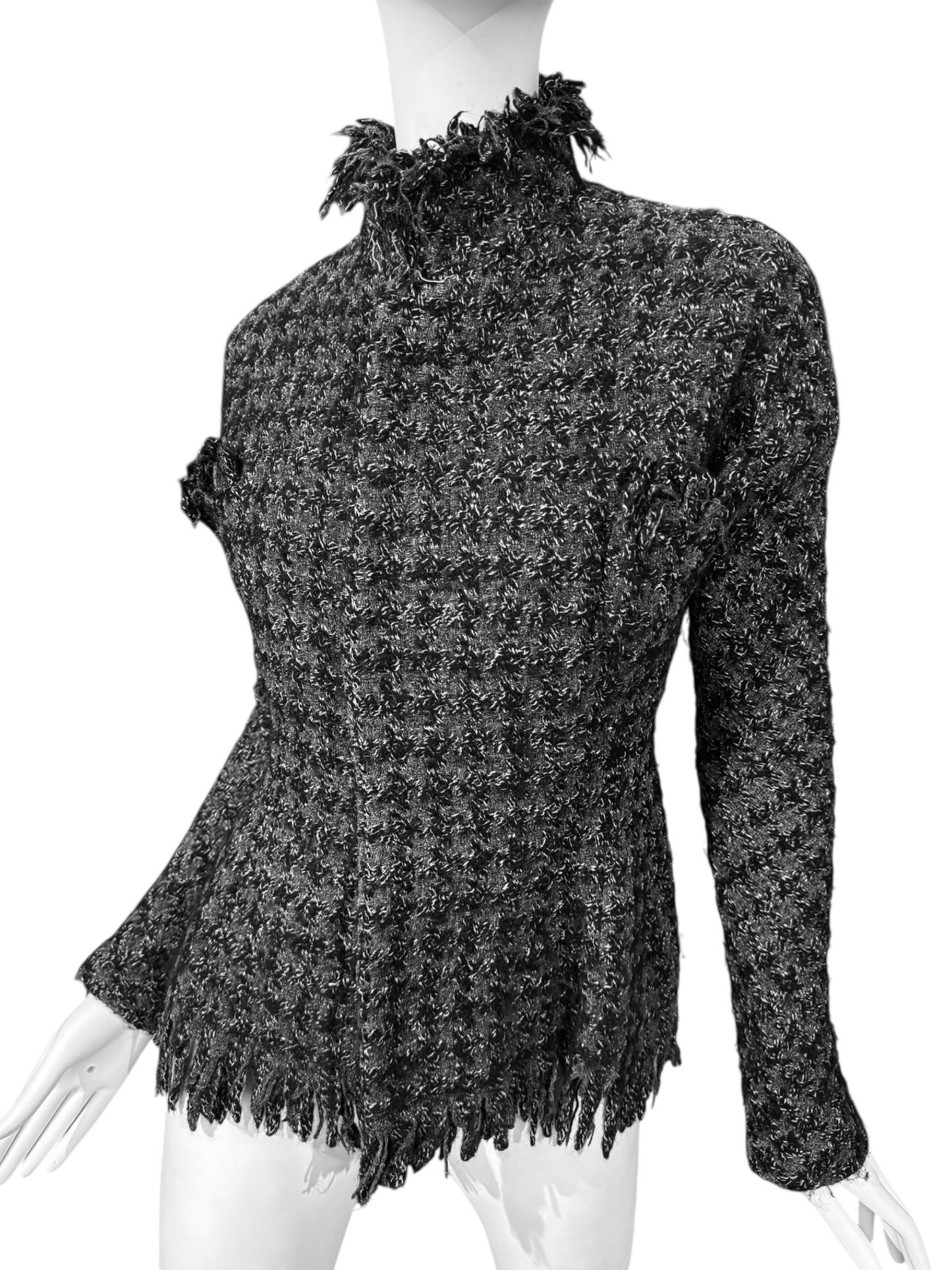 YOHJI YAMAMOTO FW2008 GREY SILK & WOOL TWEED JACKET