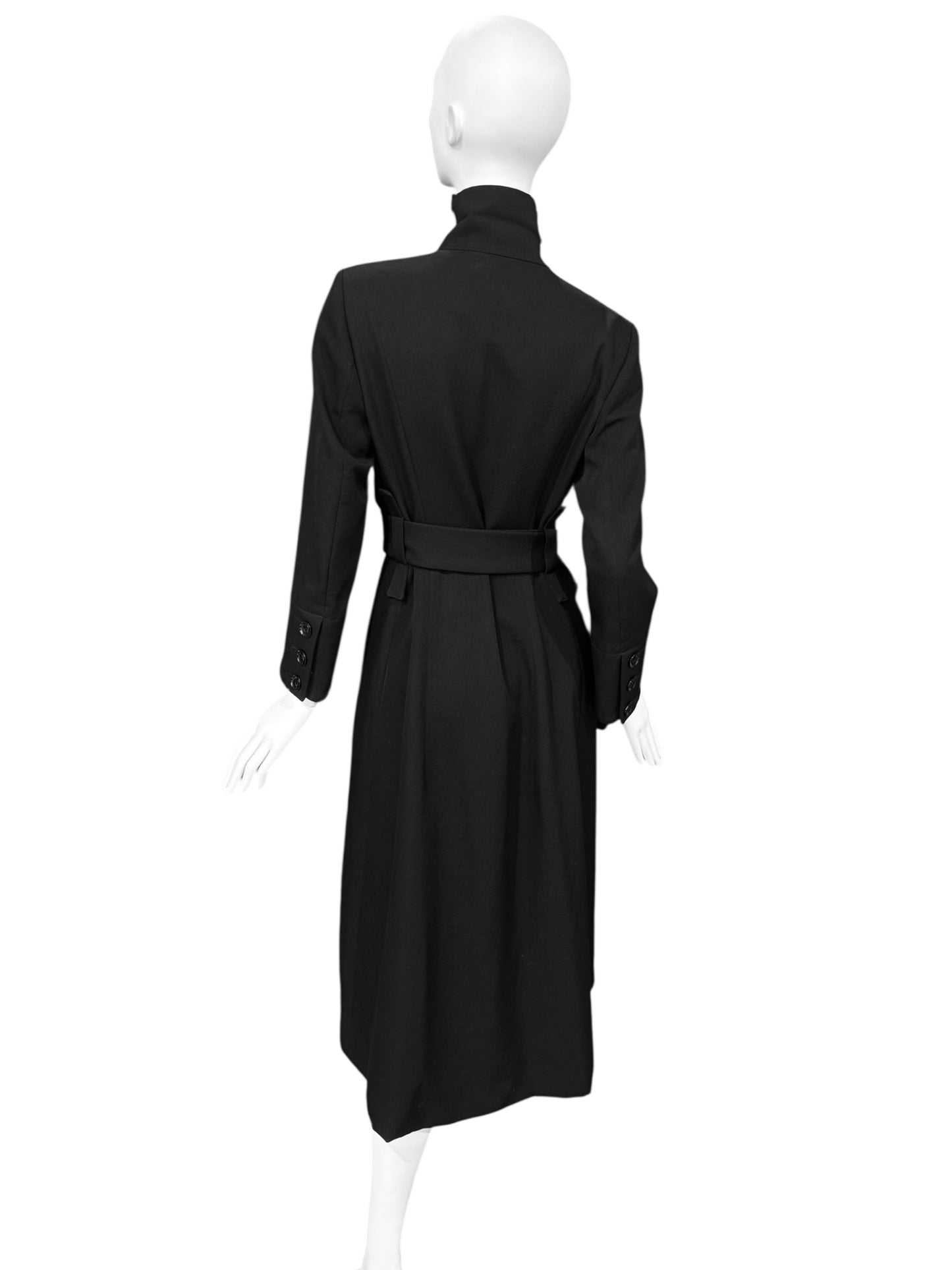 YOHJI YAMAMOTO FW2004 BLACK WOOL POCKET COAT