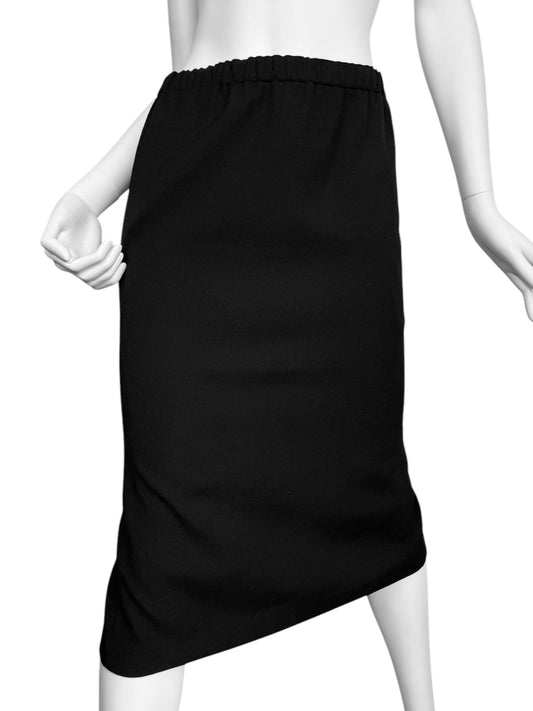 COMME DES GARÇONS FW2022 BLACK WOOL PENCIL SKIRT