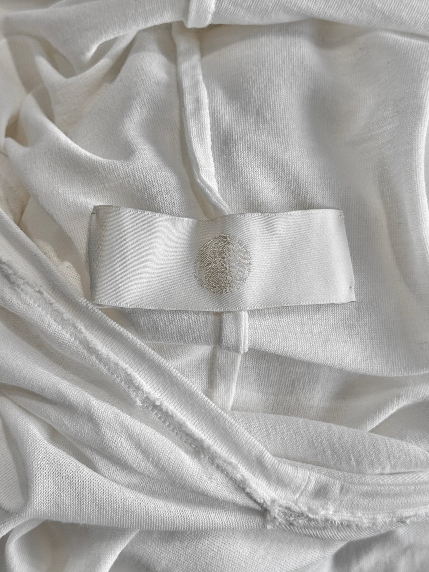 MARC LE BIHAN 2020s WHITE DRAPED HOODED TOP
