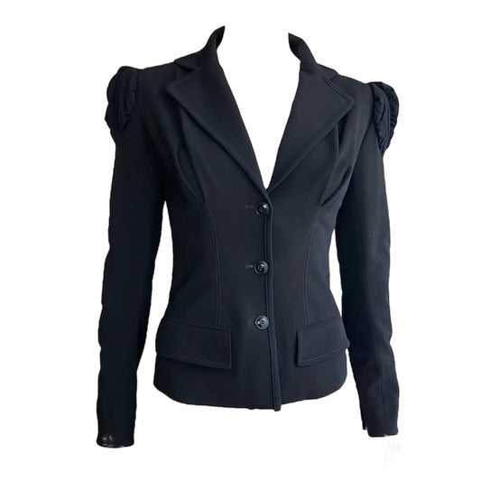 PLEIN SUD FW2006 BLACK SHOULDER PAD FITTED BLAZER