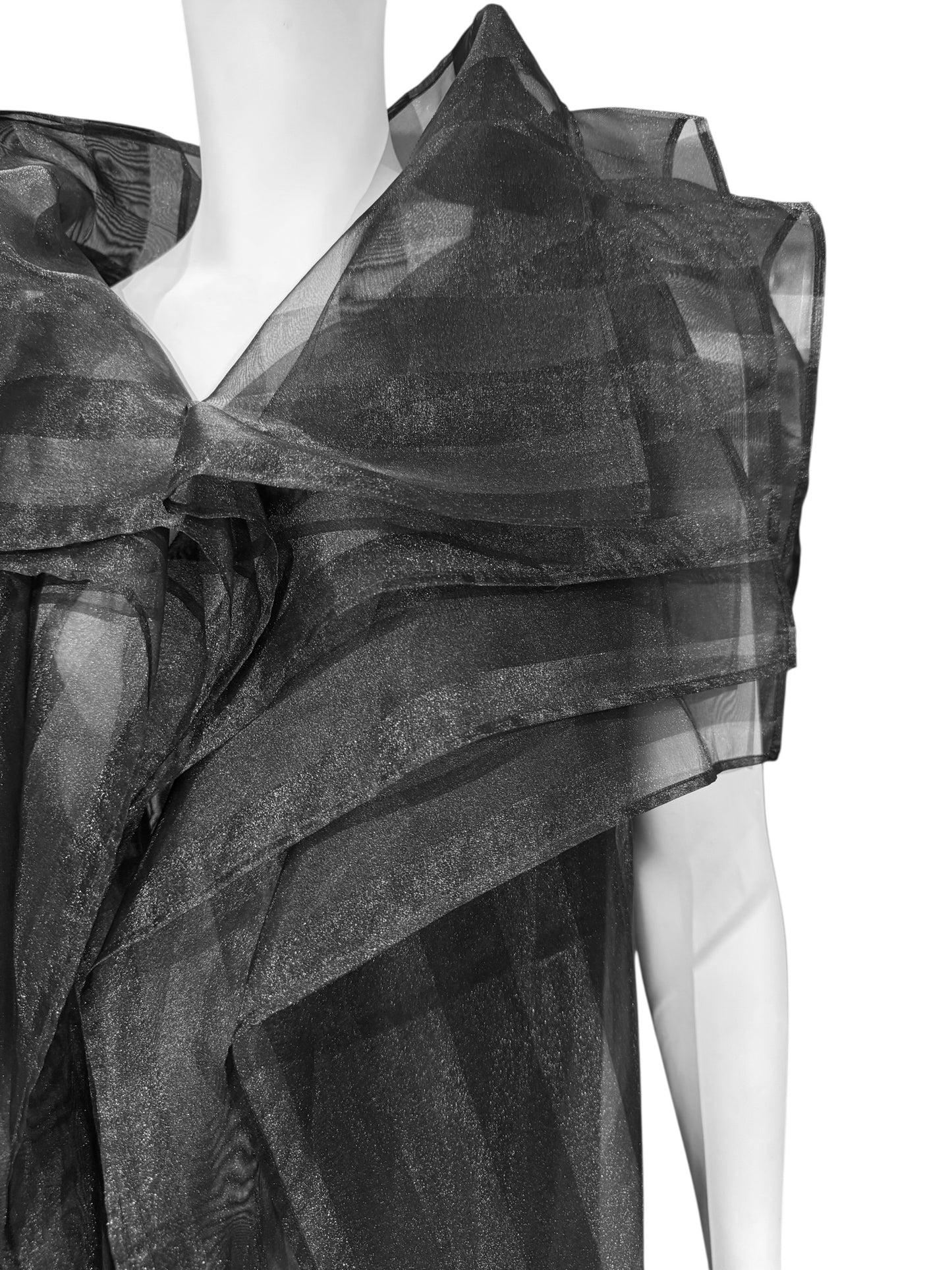 ISSEY MIYAKE FW2009 BY DAI FUJIWARA BLACK PANELS SHEER MAXI DRESS