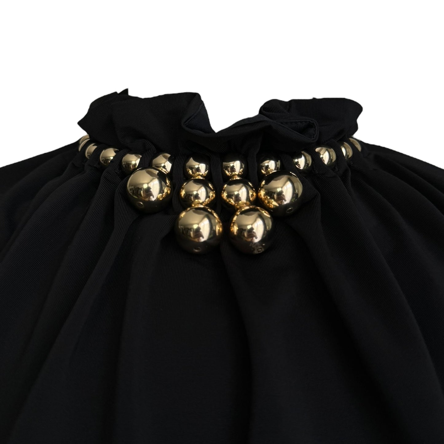 PACO RABANNE FW2020 BY JULIEN DOSSENA BLACK ‘GOLDEN NECKLACE‘ TOP