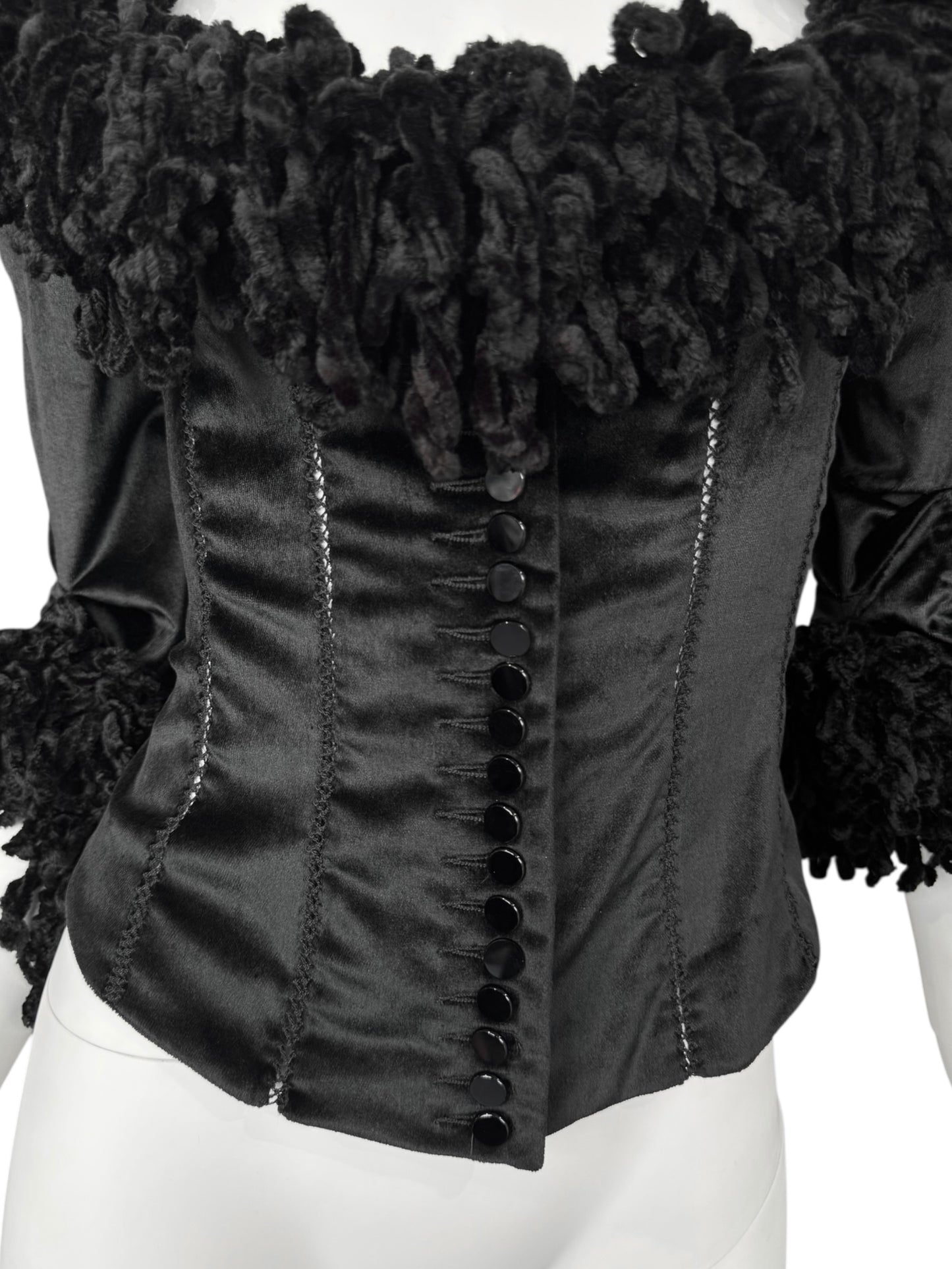 FAYÇAL AMOR FW1994 BLACK VELVET CORSET JACKET