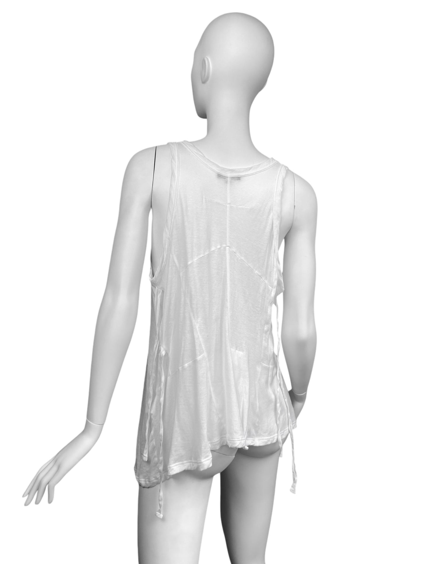 ANN DEMEULEMEESTER 2010s BY SÉBASTIEN MEUNIER WHITE TIE UP TANK TOP