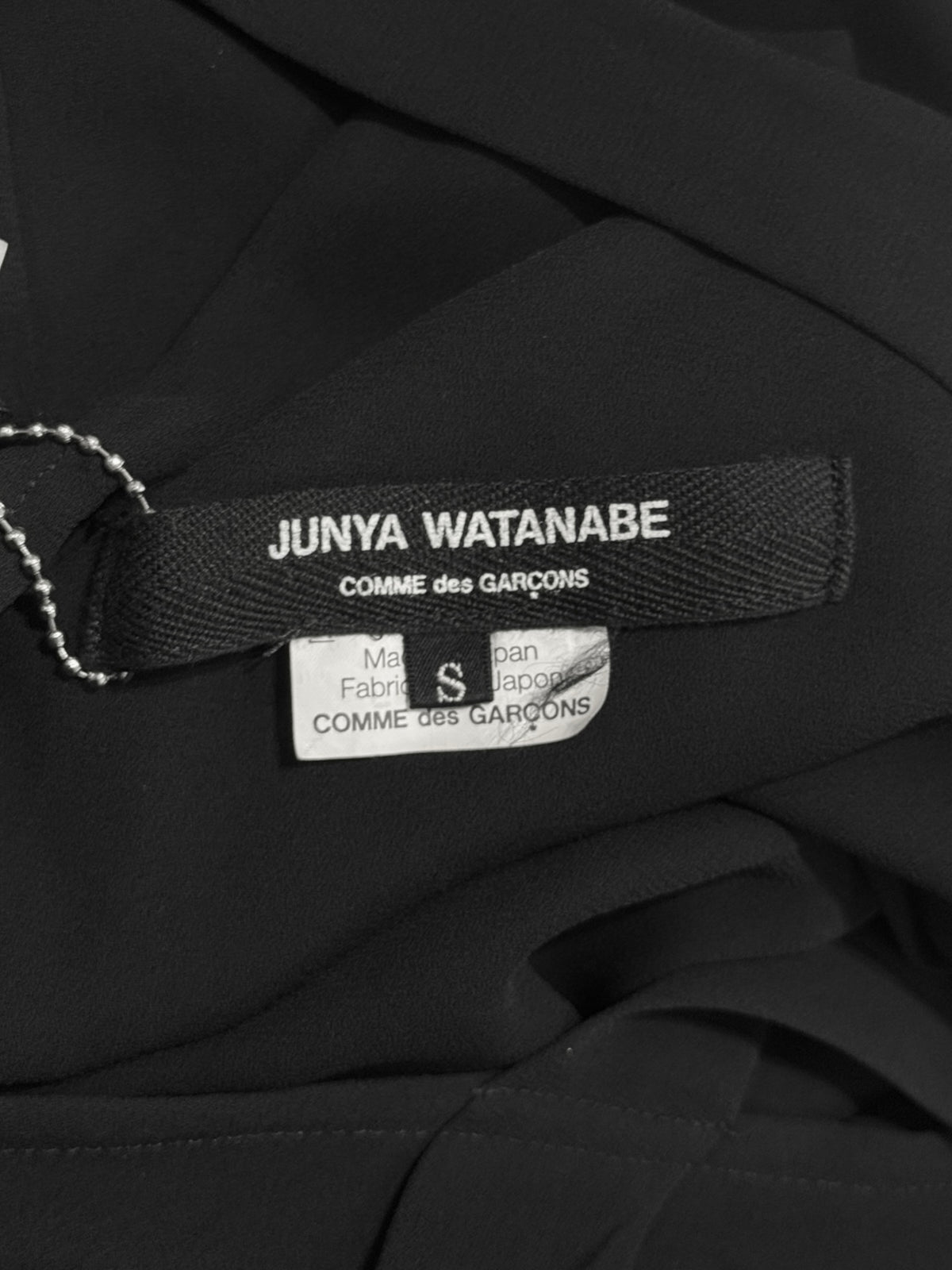 JUNYA WATANABE FW2009 BLACK SHEER ASYMMETRICAL DRAPED MIDI DRESS