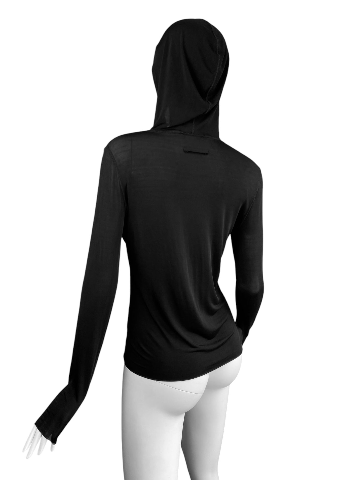 JEAN-PAUL GAULTIER 2000s BLACK HOODED TOP